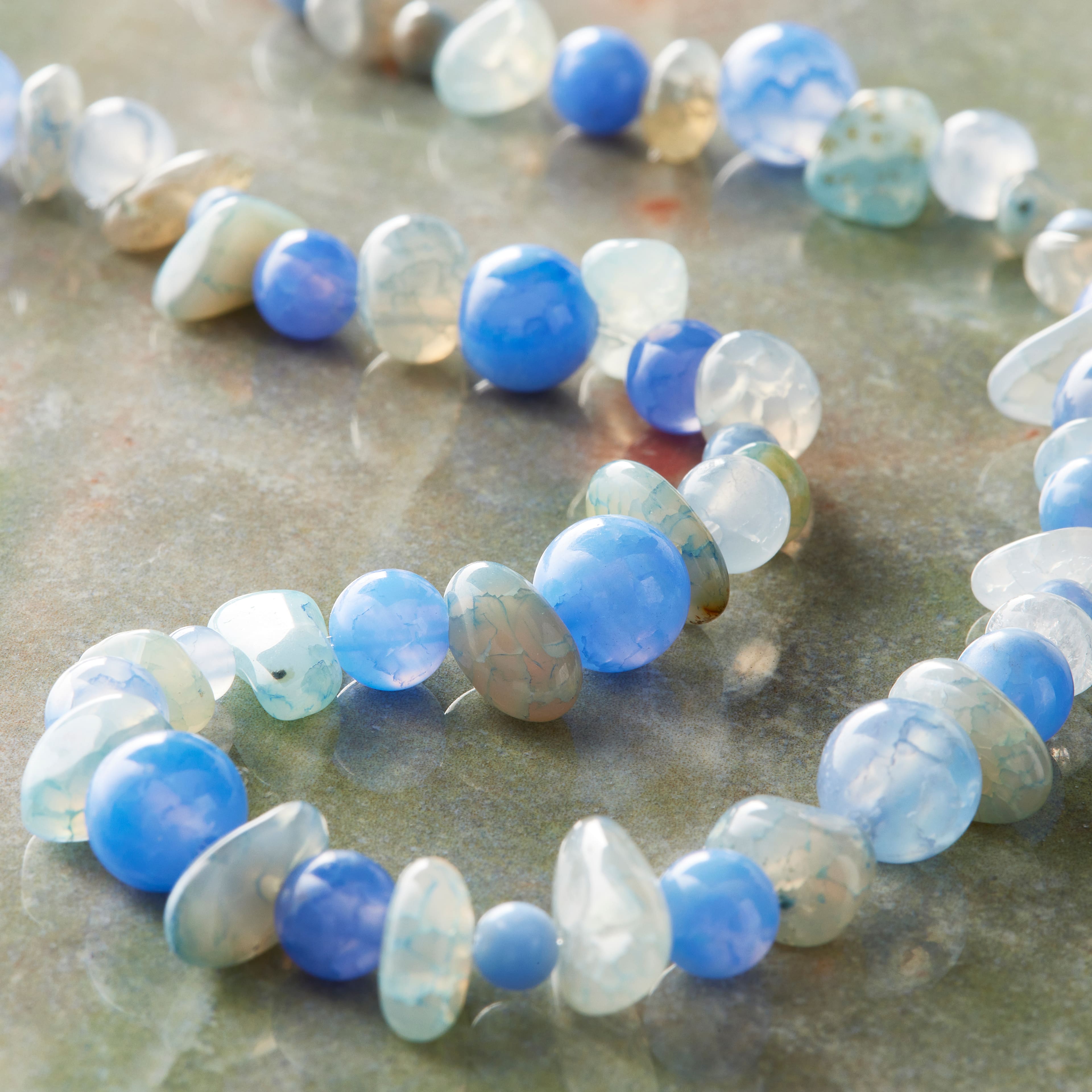 Blue Agate Stone Beads Value Pack by Bead Landing™