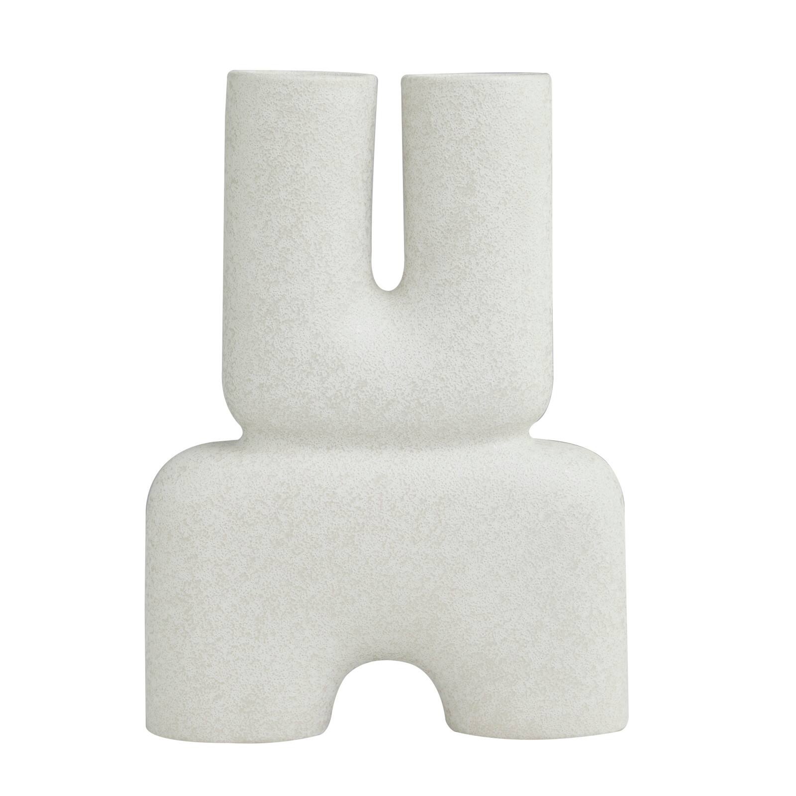 The Novogratz 15&#x22; White Ceramic U-Shaped Abstract Vase
