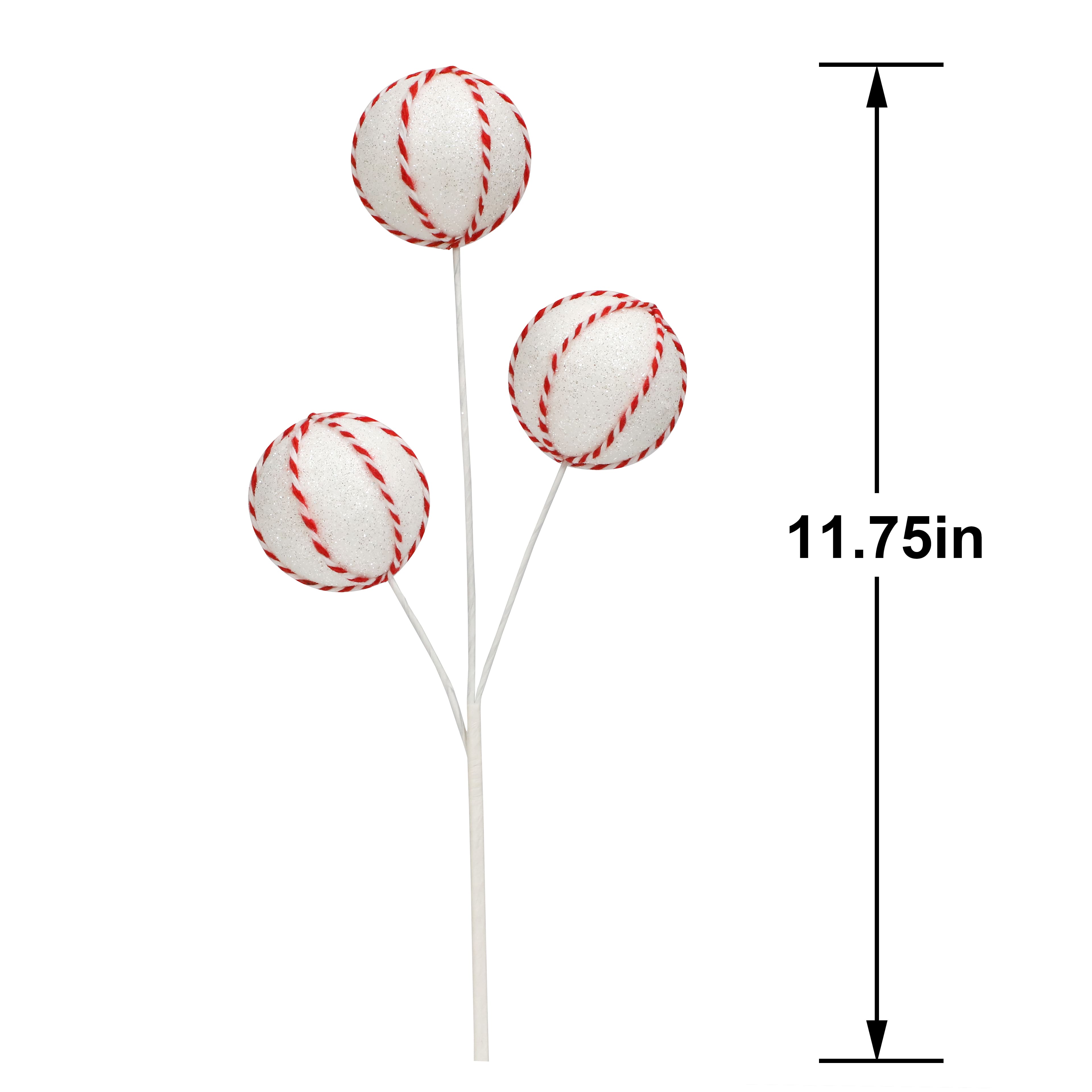 11.75&#x22; Red &#x26; White Ball &#x26; Twine Ornament Pick by Ashland&#xAE;