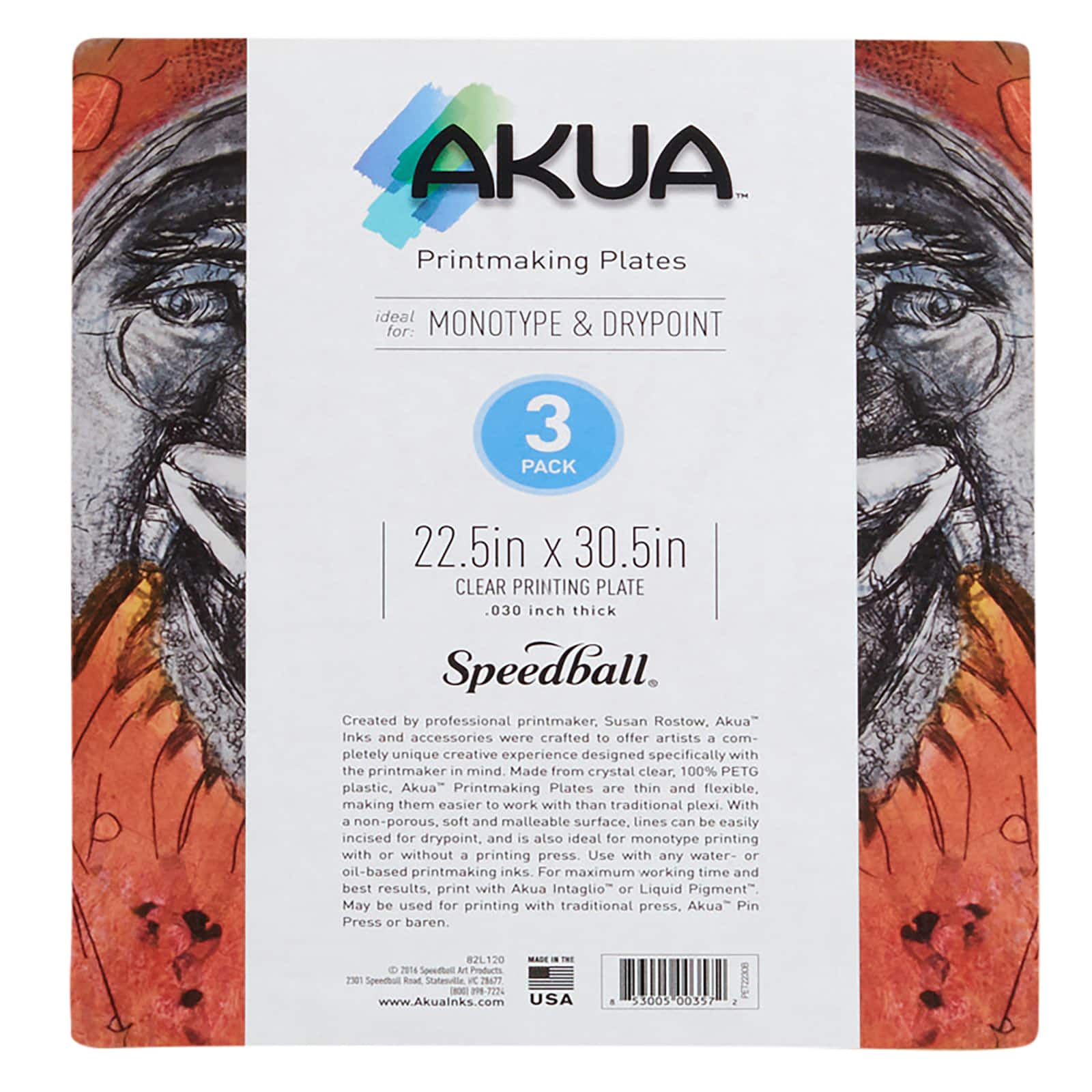 Speedball&#xAE; Akua&#x2122; Clear Printing Plates, 3ct.