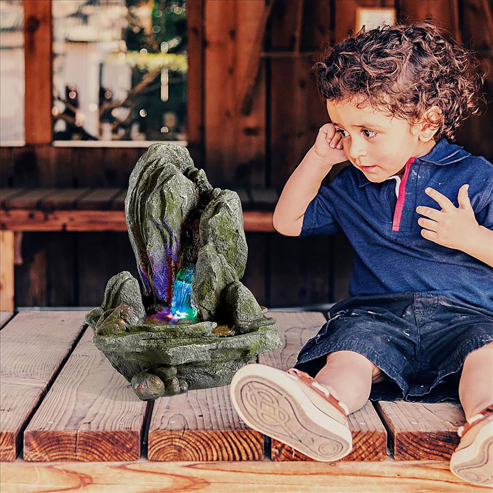 Design Toscano Boulder Falls Cascading Tabletop Fountain