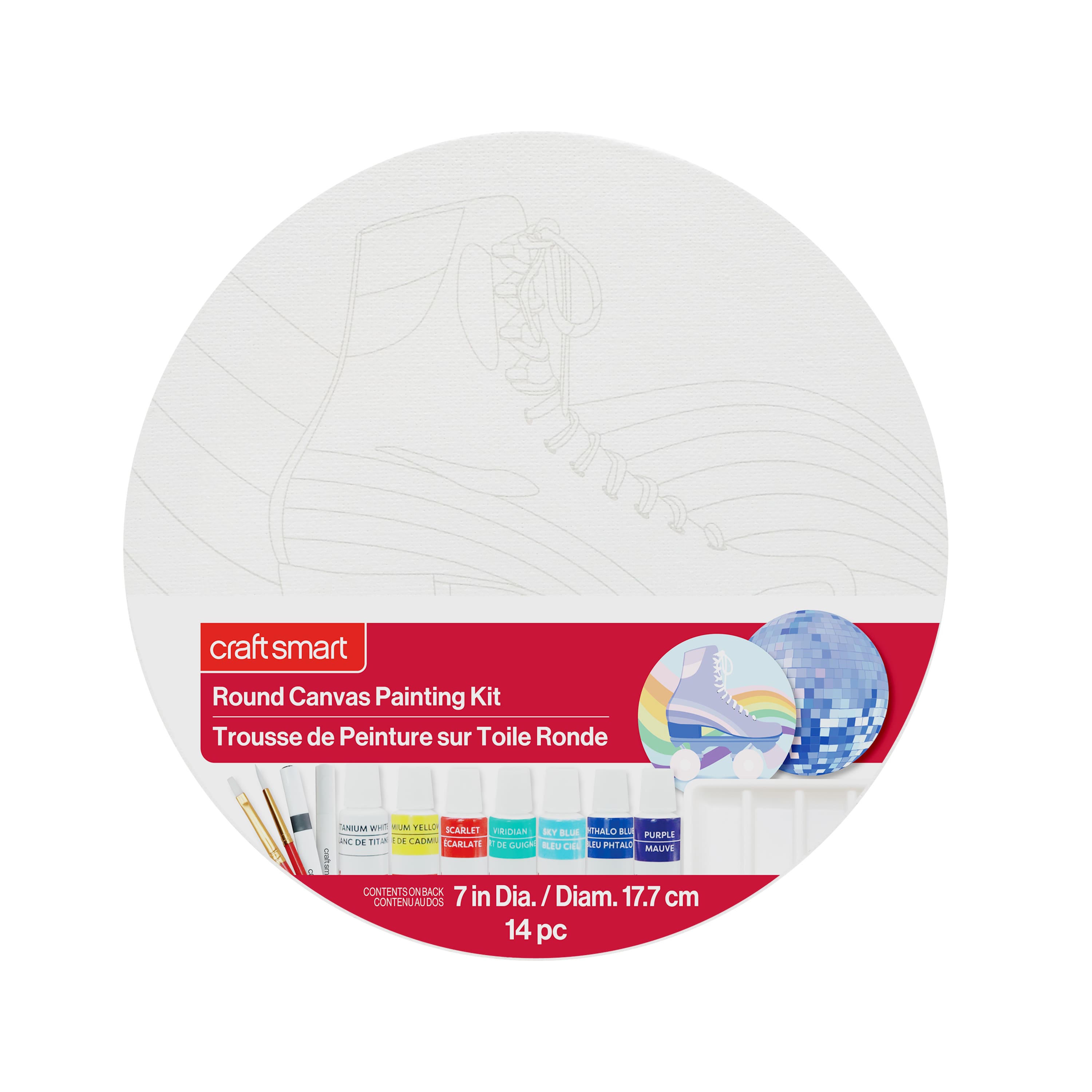 7&#x22; Disco Round Canvas Painting Kit by Craft Smart&#xAE;