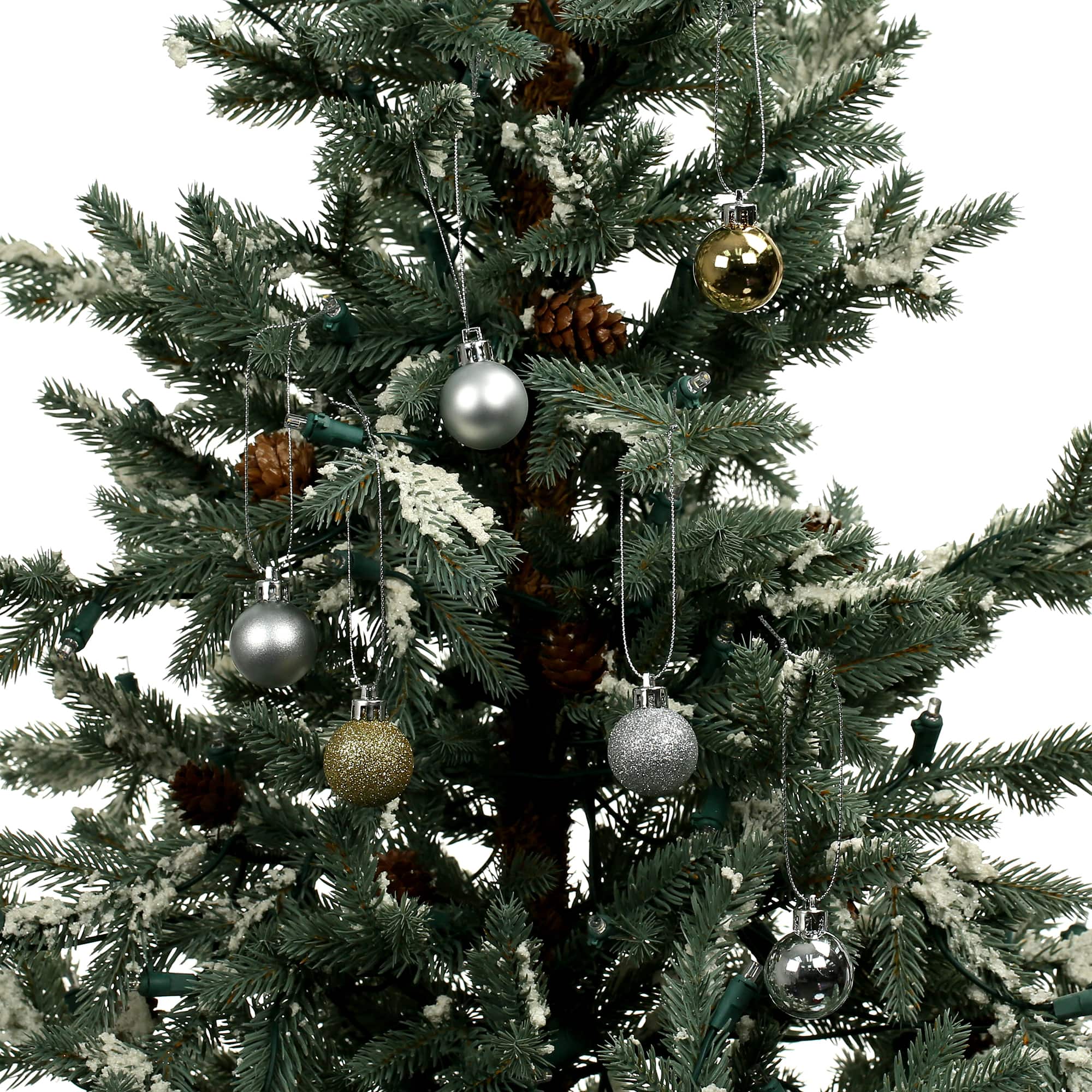 34 Pack 1&#x22; Silver &#x26; Gold Plastic Ball Ornaments by Ashland&#xAE;