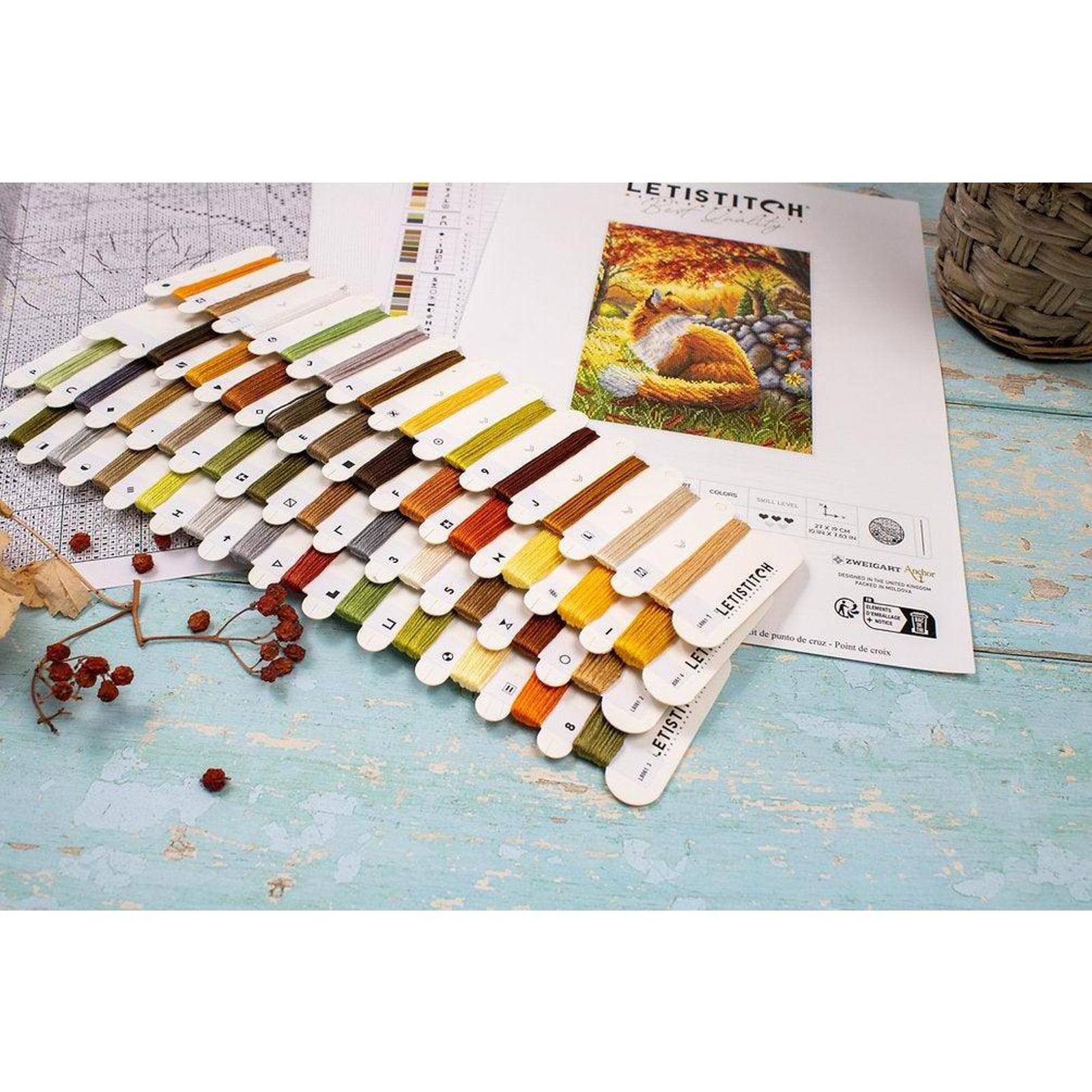 LetiStitch A Friend for Little Fox Counted Cross Stitch Kit