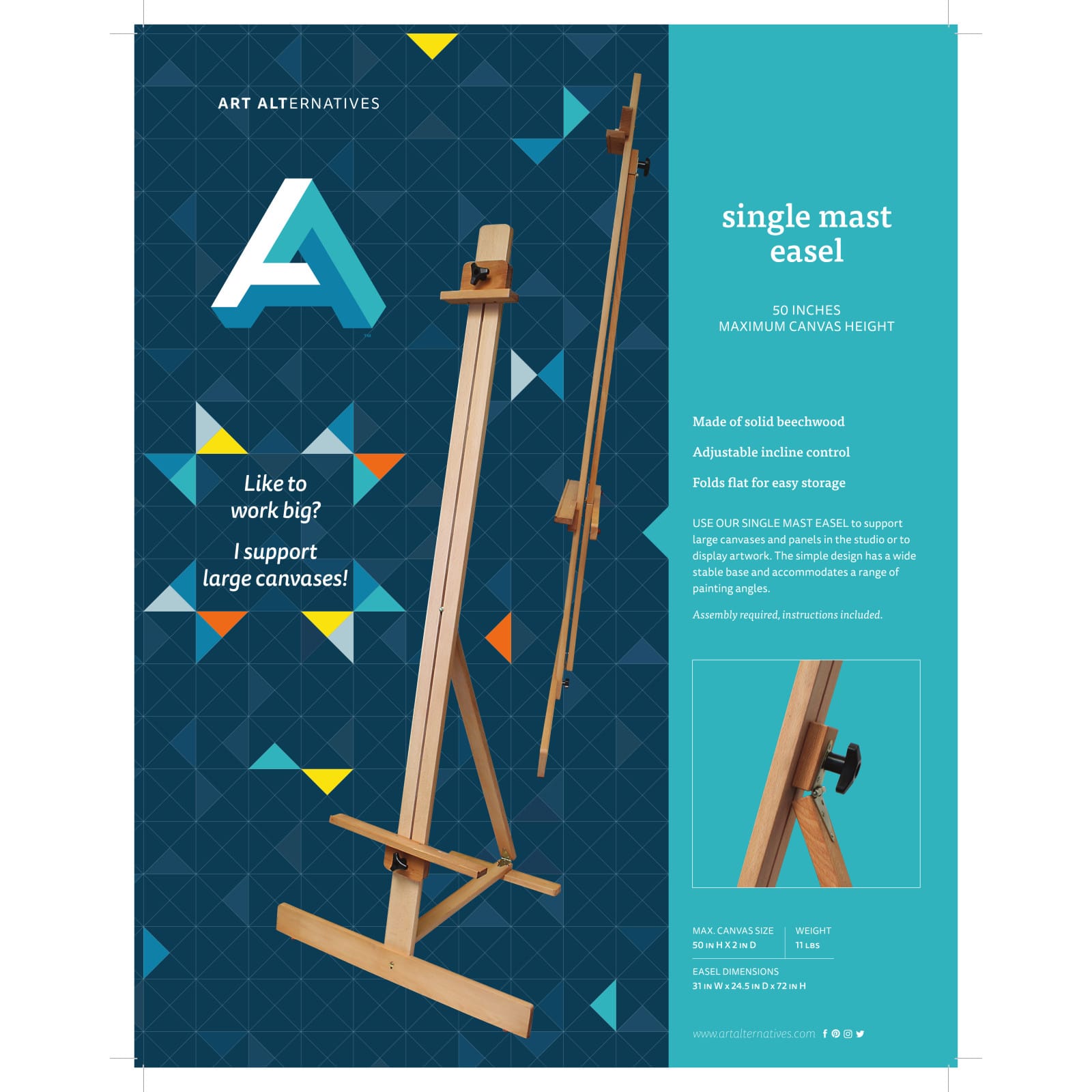 4 Pack: Art Alternatives Single Mast Easel