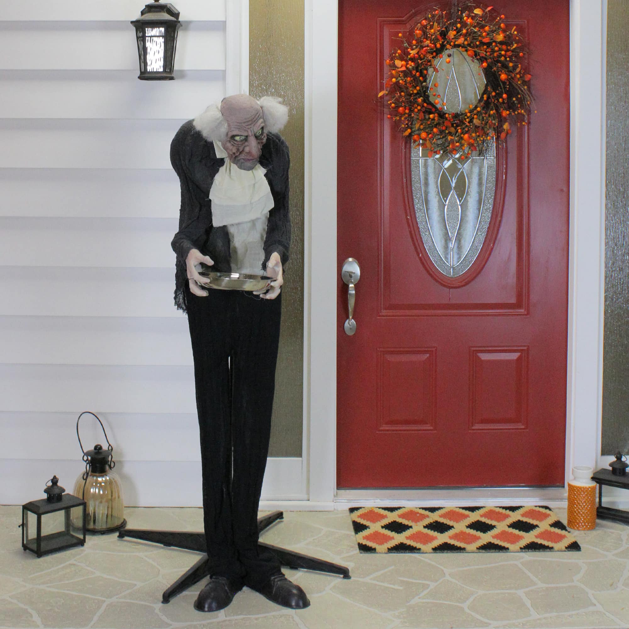 5.5ft. LED Lighted Animated Butler with Sound Halloween Decoration