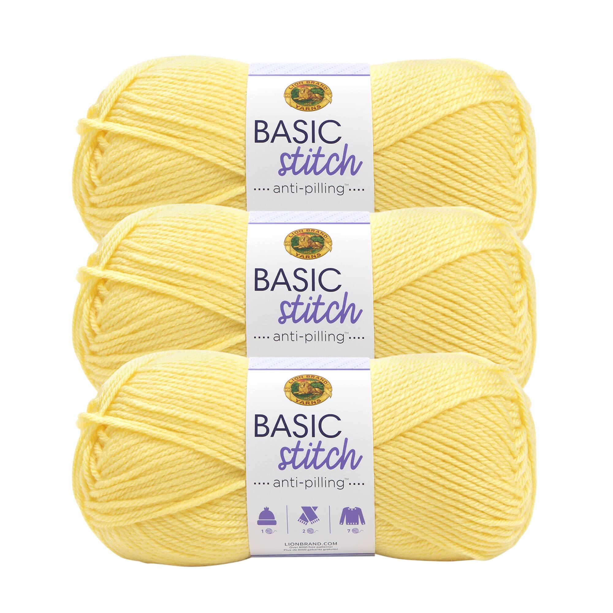 Lion Brand Basic Stitch Anti-Pilling Yarn-Skein Tones /Truffle - 3 Pack/New.