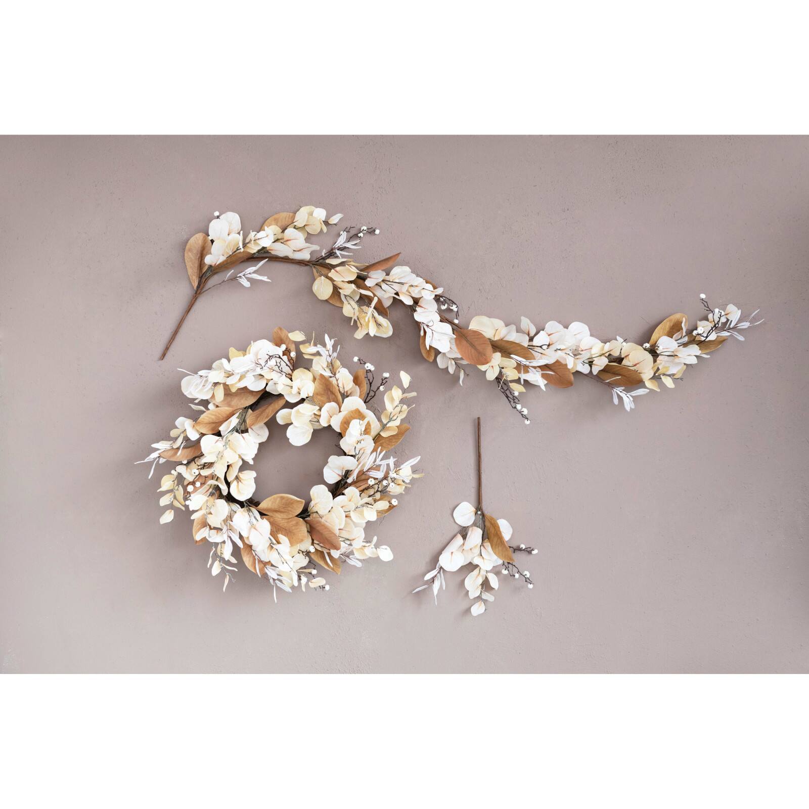 Hello Honey&#xAE; 30&#x22; Cream Faux Magnolia &#x26; Eucalyptus Wreath 