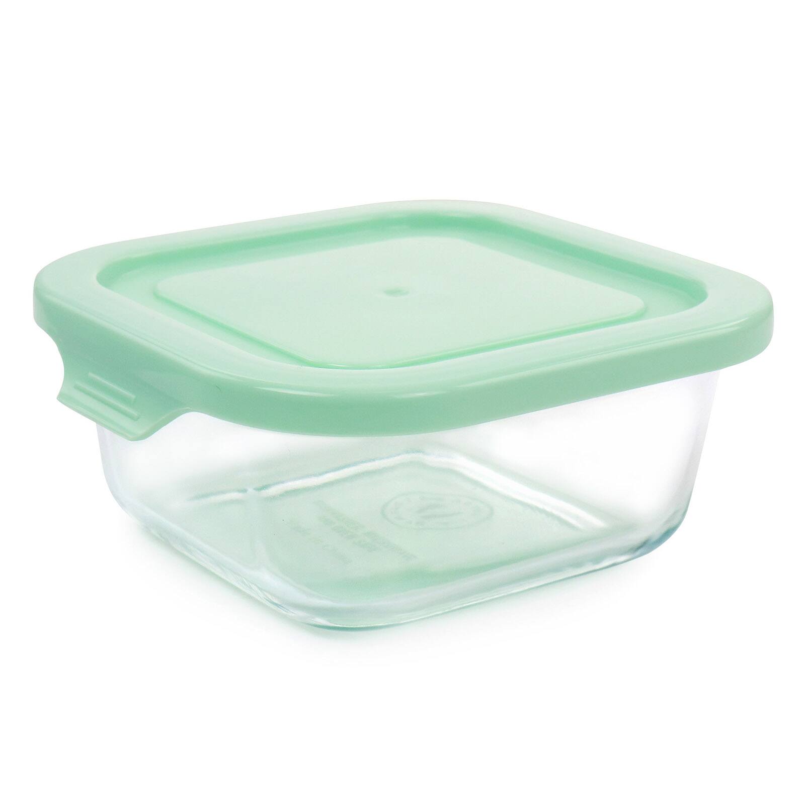 Martha Stewart Square Glass Storage Containers with Mint Lids