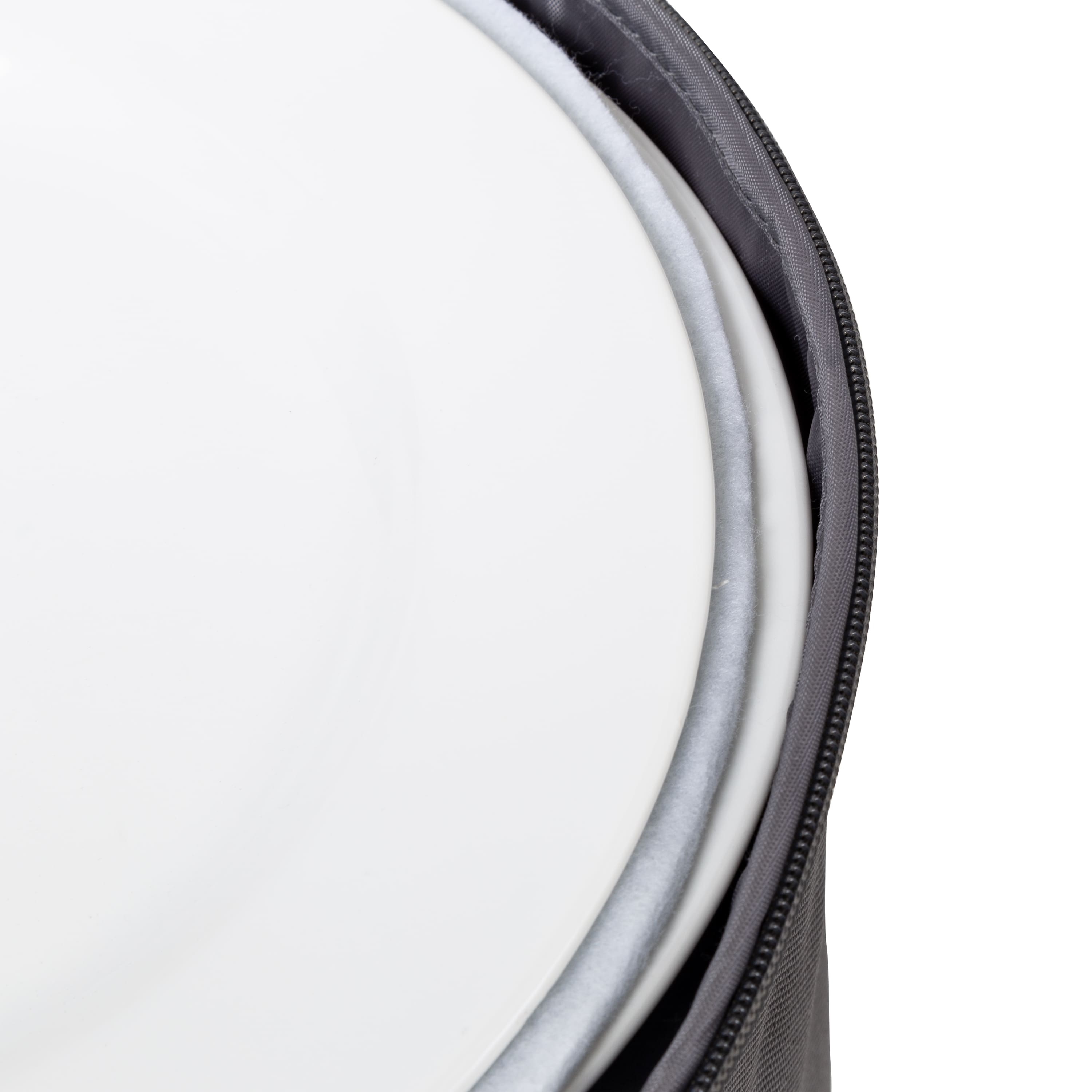 Honey Can Do 12" Gray Round Dinnerware Storage Box