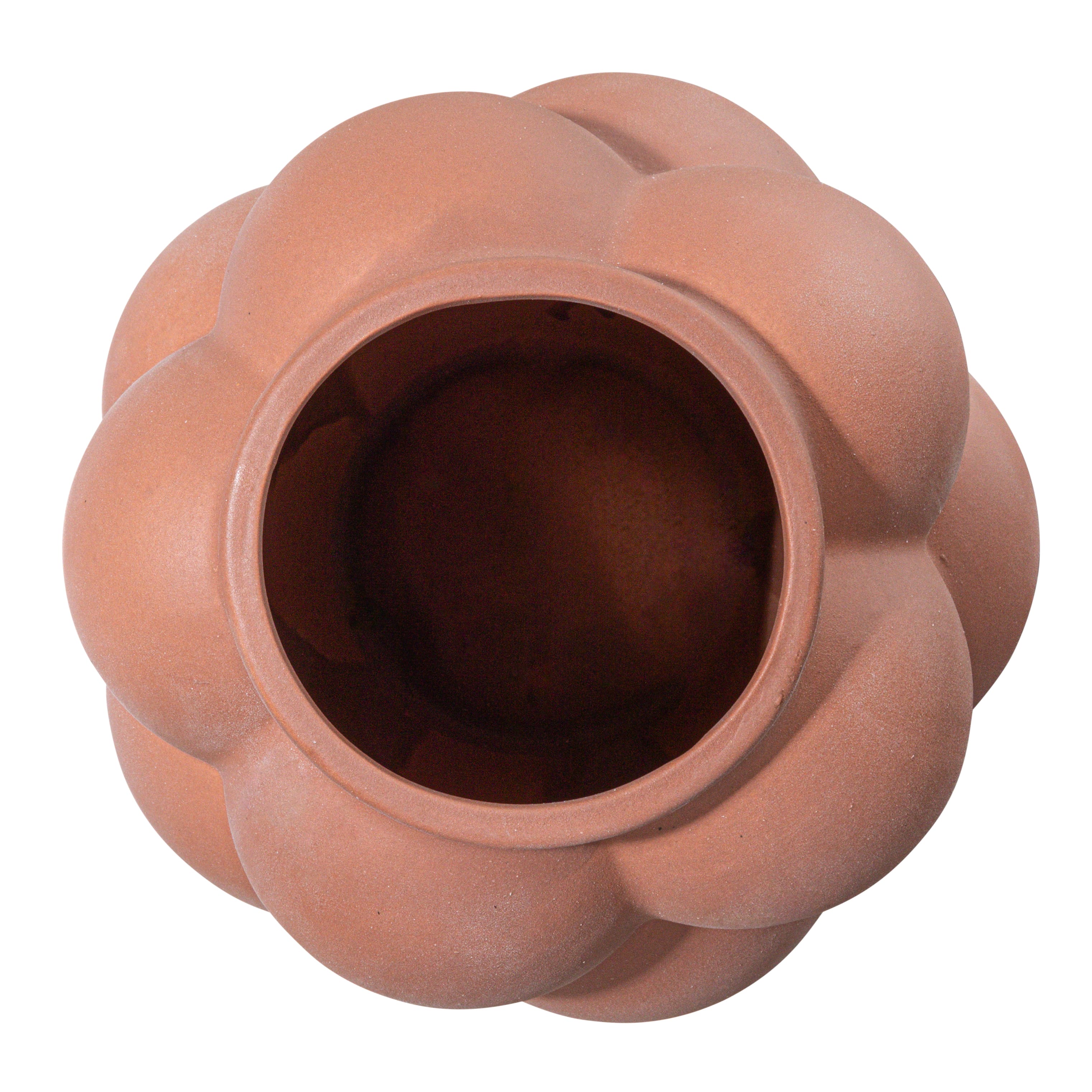 8&#x22; Terra Cotta Raised Dots Ceramic Vase
