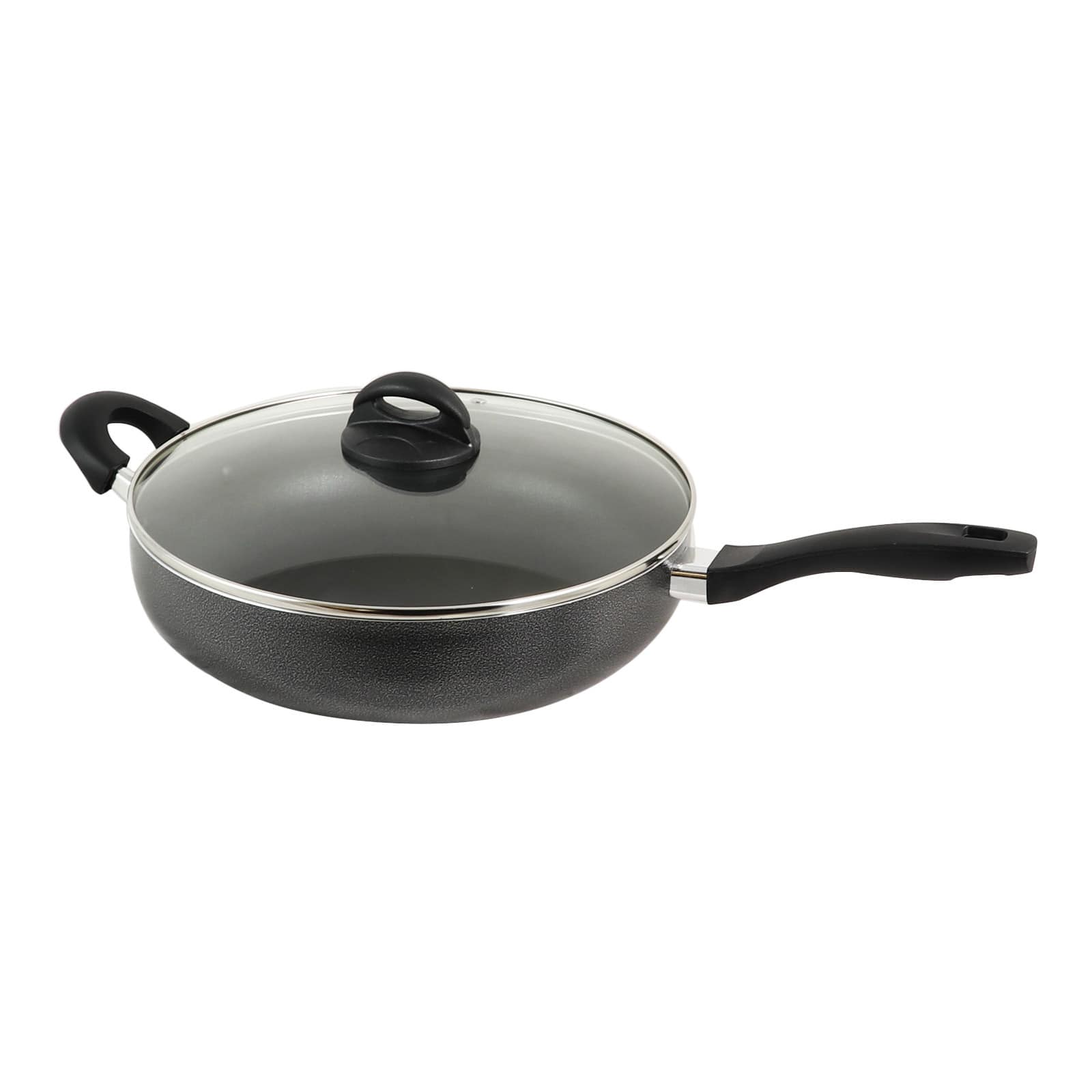Oster Clairborne 12" Charcoal Gray Aluminum Sauté Pan with Lid