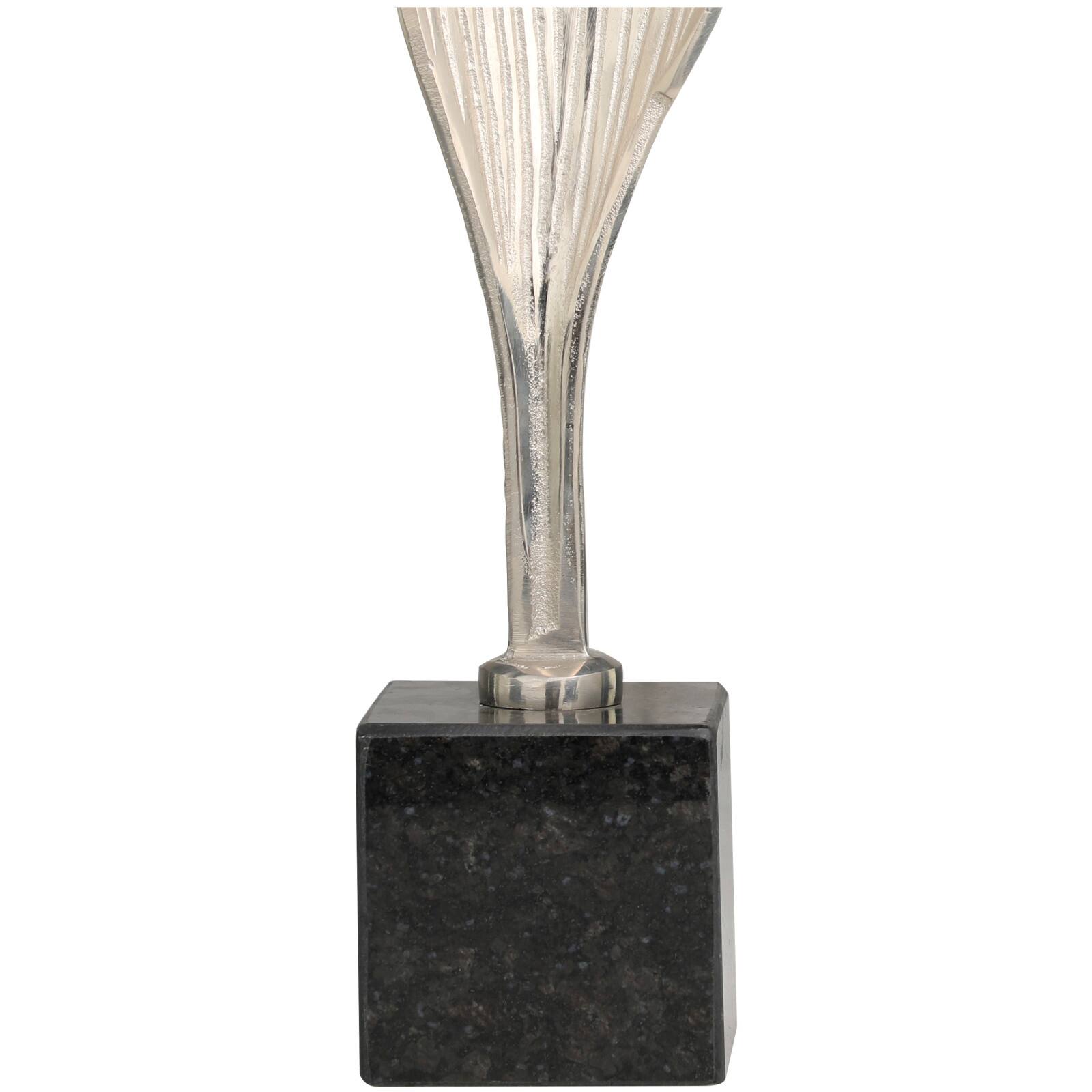 Silver Aluminum Textured Leaf Sculpture