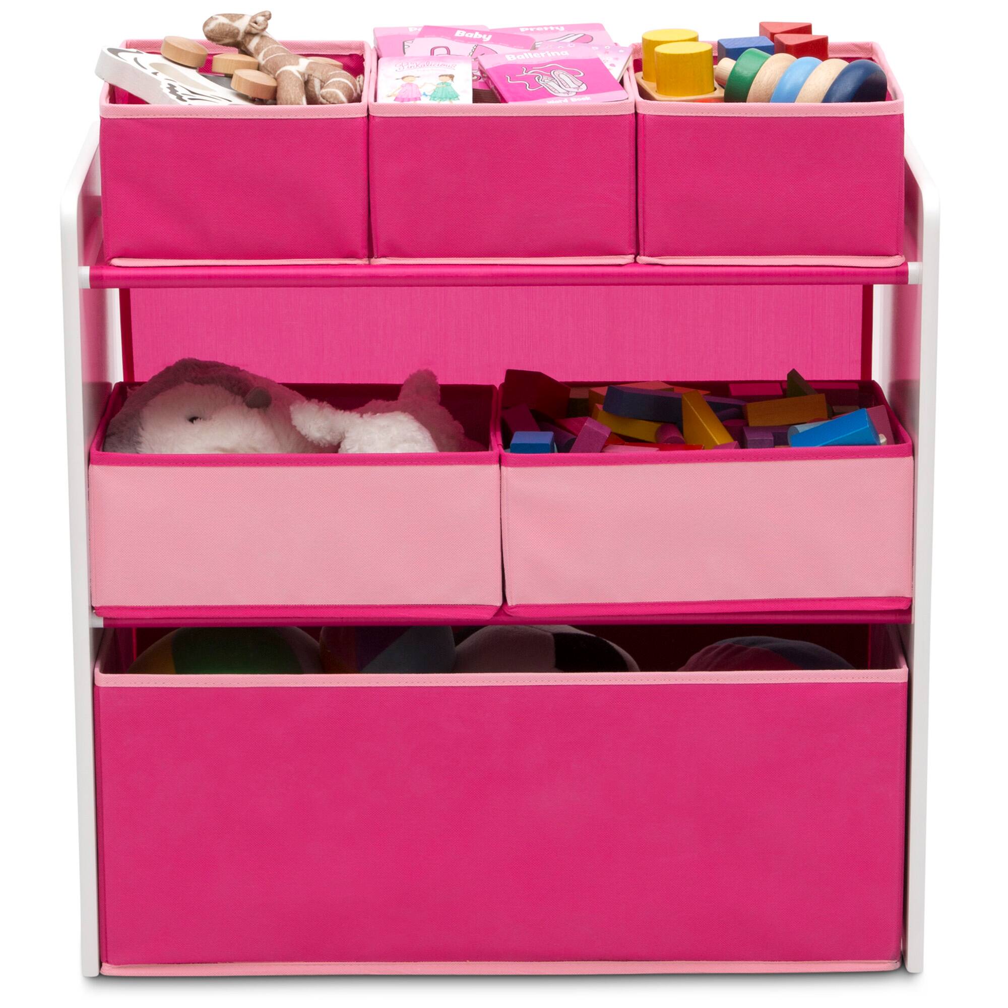 Design and Store Pink 6 Bin Toy Organizer