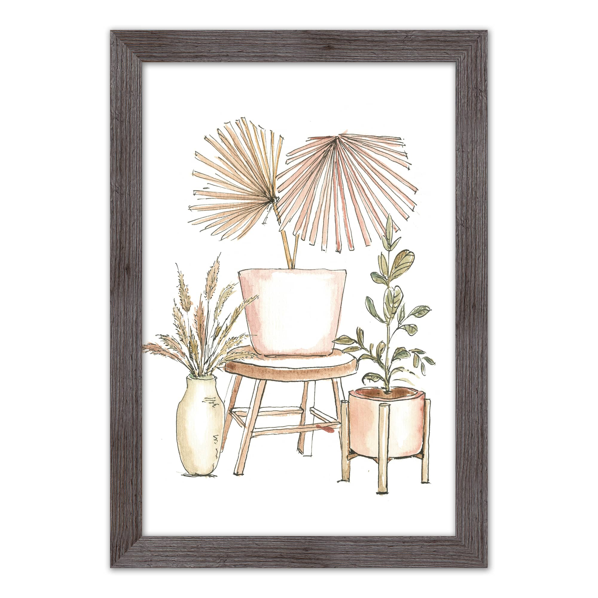 Boho Plant Still Western Framed Print