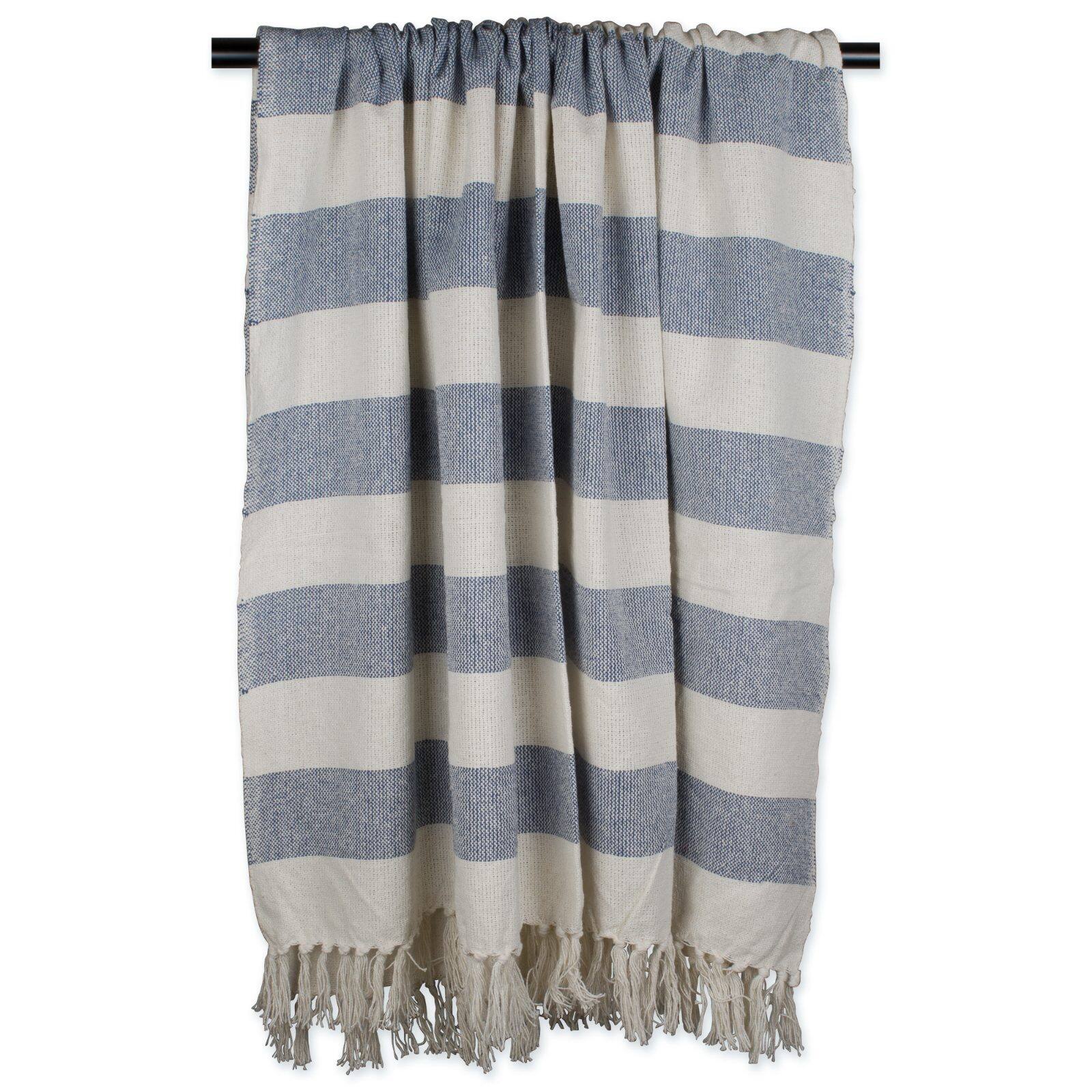 DII® French Blue & Off White Cabana Stripe Throw