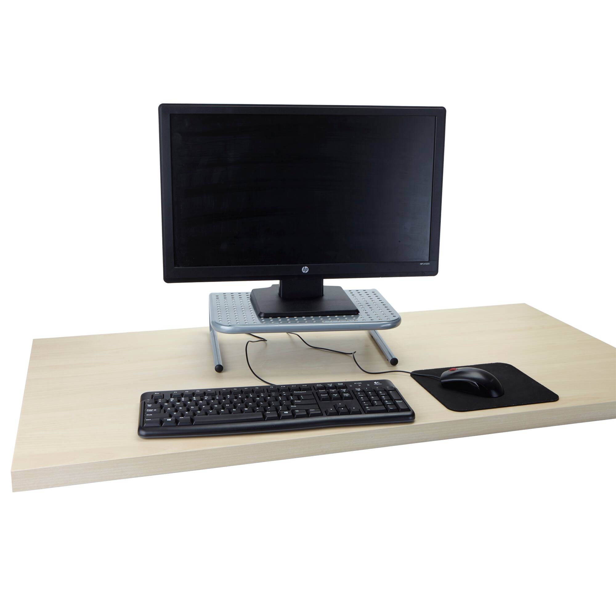 Mind Reader Silver Monitor Stand