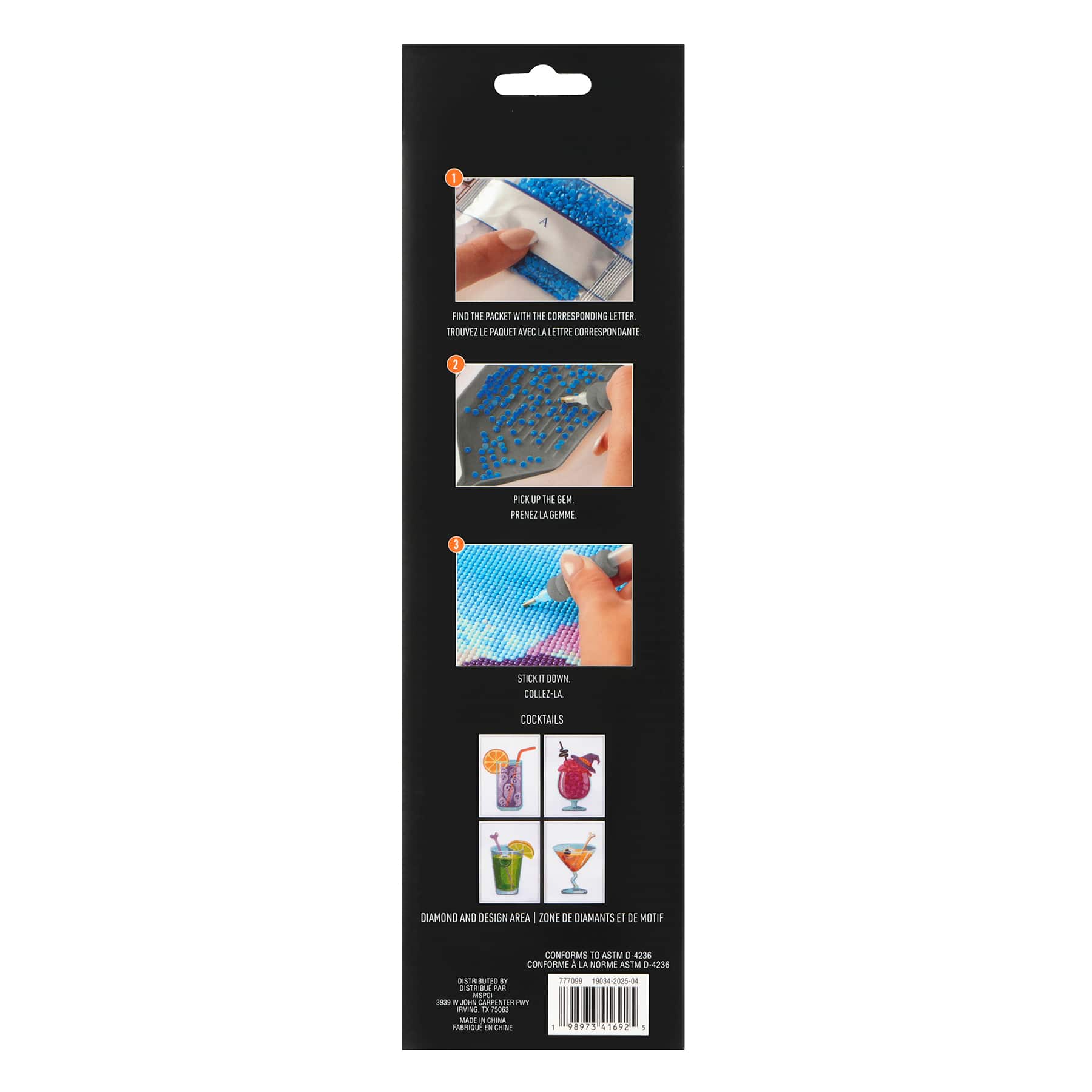 5&#x22; x 7&#x22; Cocktails Diamond Art Kit by Make Market&#xAE;