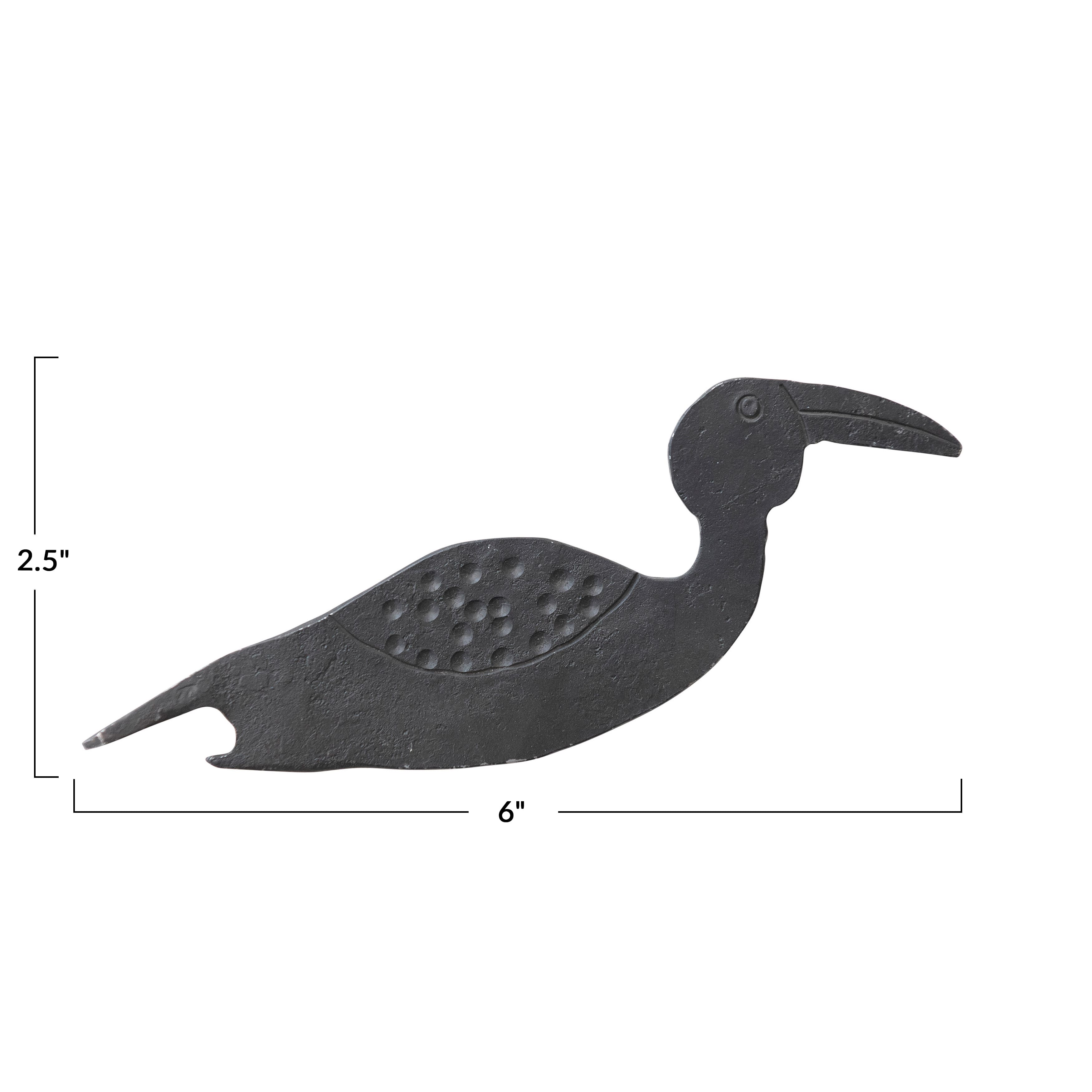 Black 2.5&#x22; Metal Bird Shaped Bottle Opener