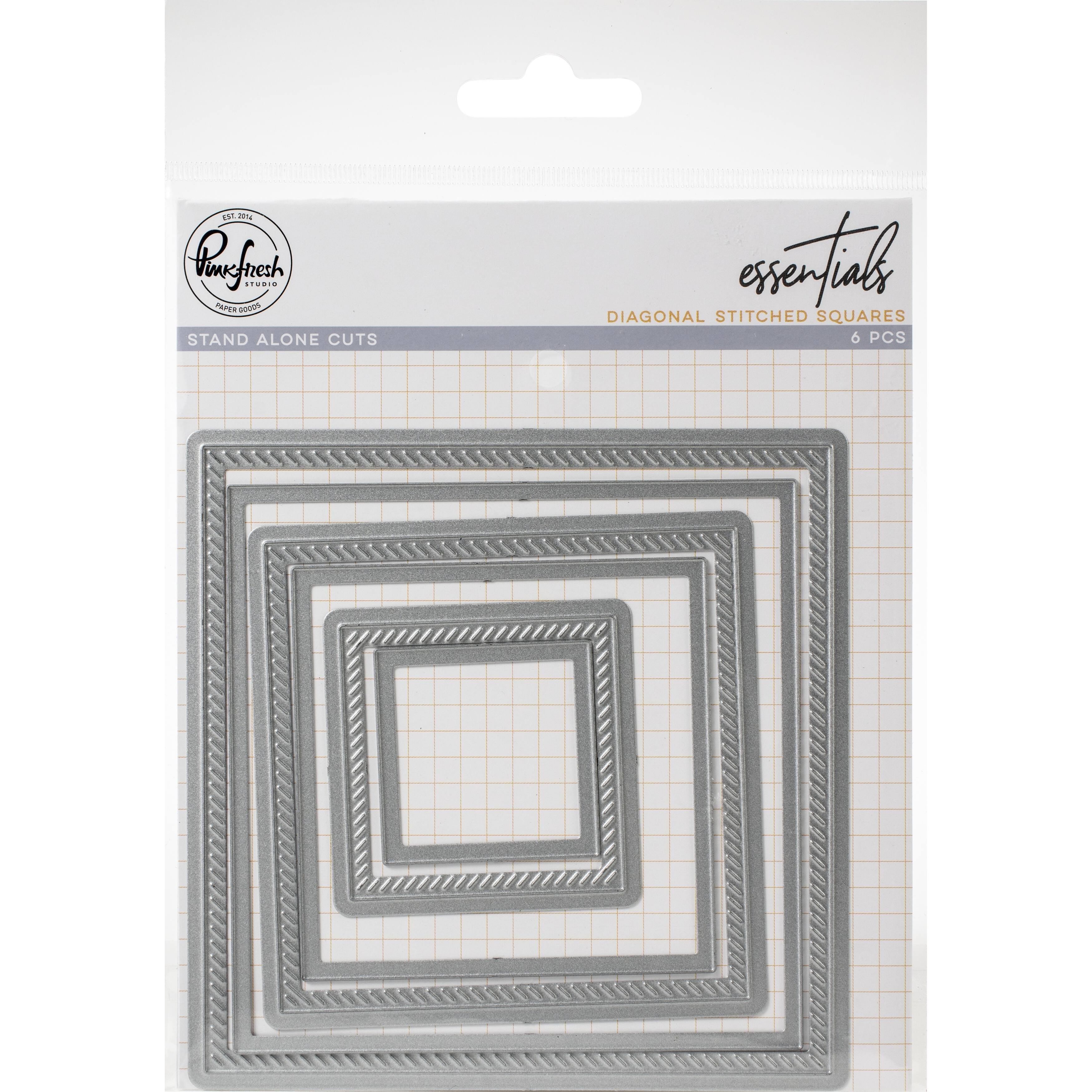 Pinkfresh Studio Essentials Diagonal Stitched Squares Die Set | Michaels