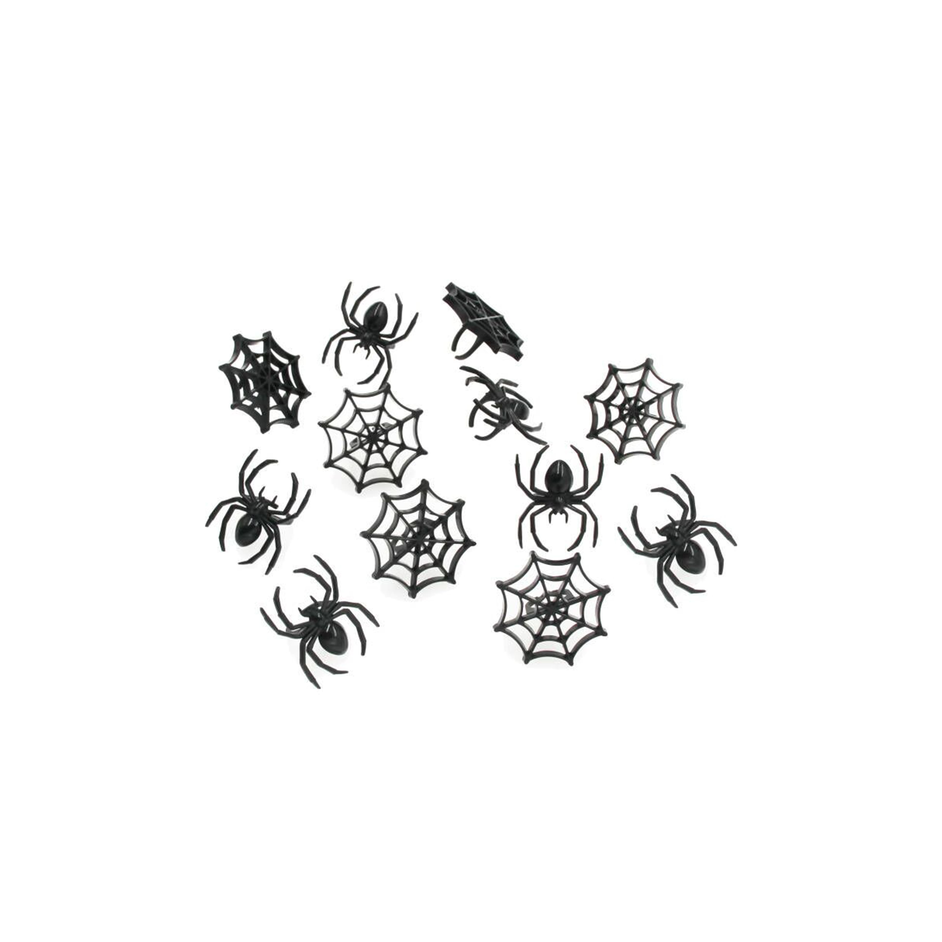 Black Spider &#x26; Web Cupcake Ring Toppers, 12ct. by Makery&#x2122;