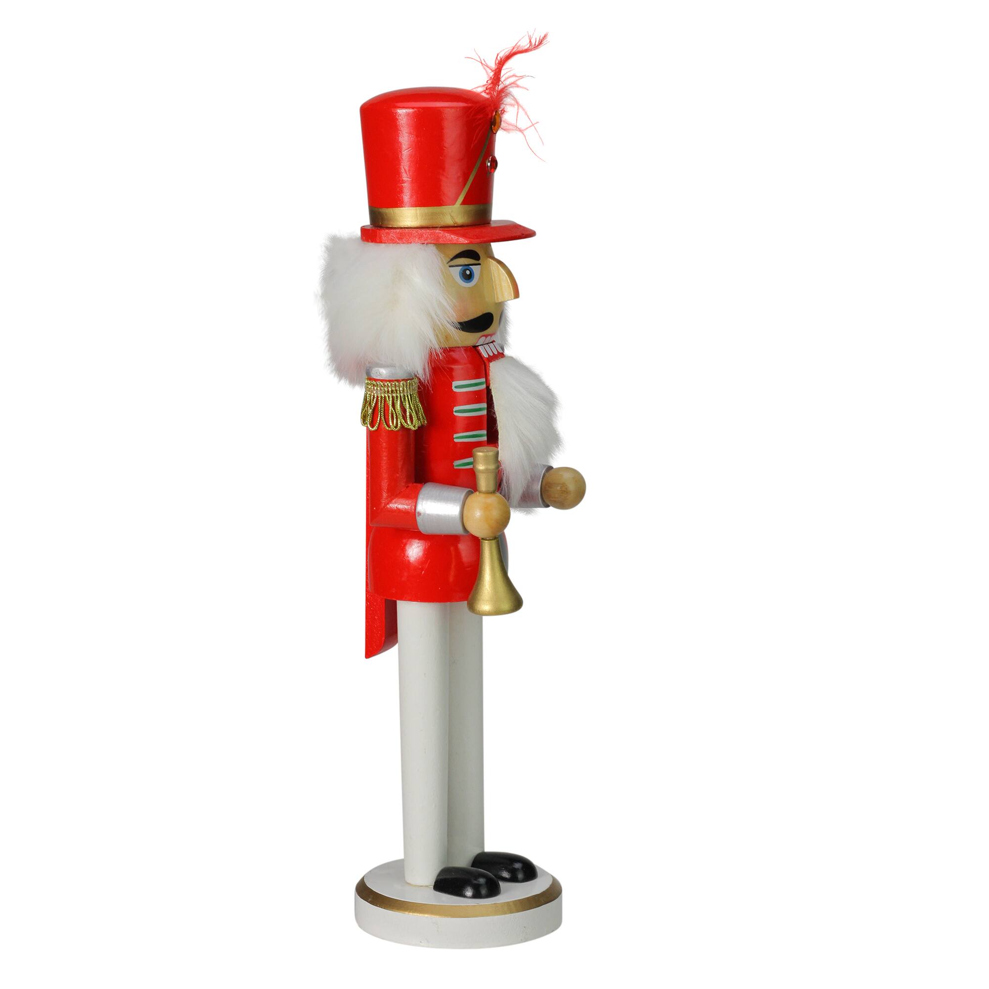 14&#x22; Wooden Nutcracker with Horn