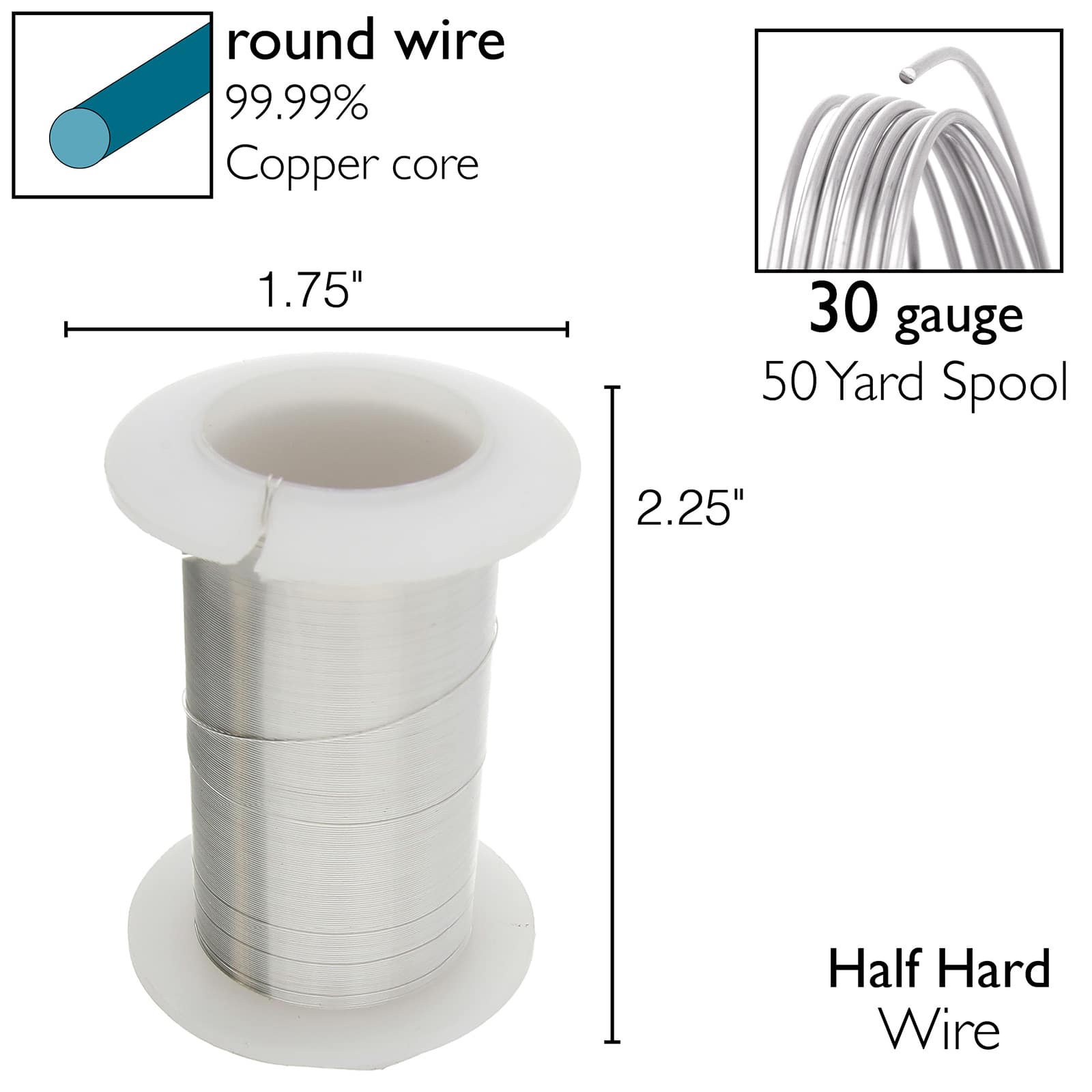 The Beadsmith® Wire™ Elements 30 Gauge Tarnish-Resistant Wire