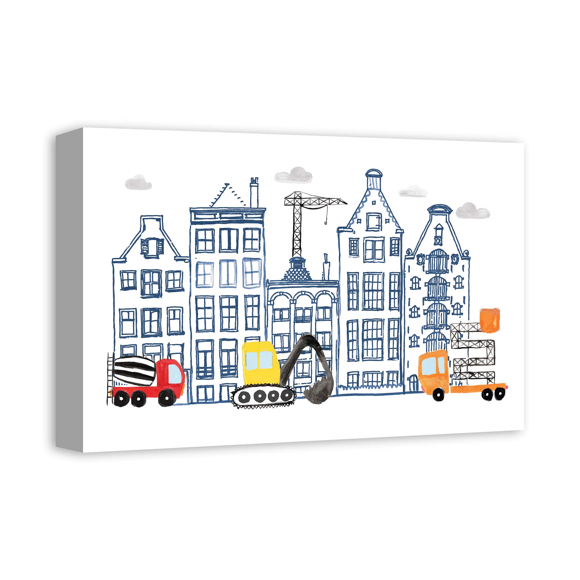 Juvie Doodle Buildings 12" x 18" Canvas Wall Art