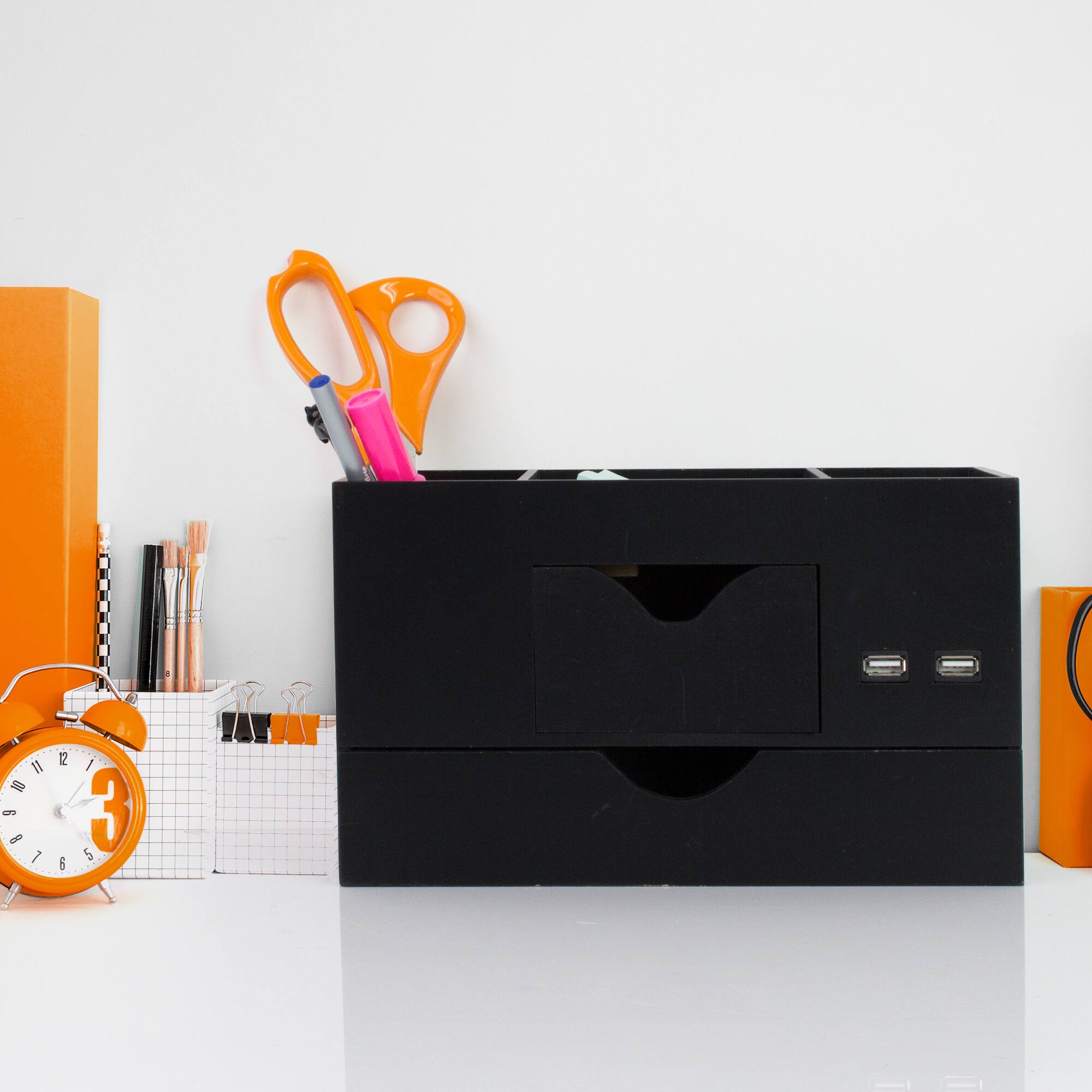 American Art Décor™ 3-Tier Desk Organizer with USB Port