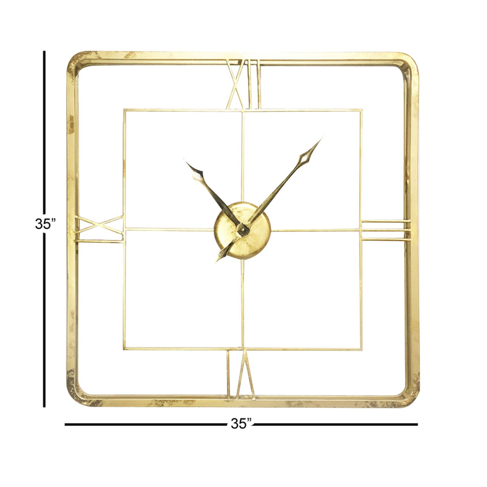 Gold Glam Metal Wall Clock, 36&#x22; x 36&#x22;