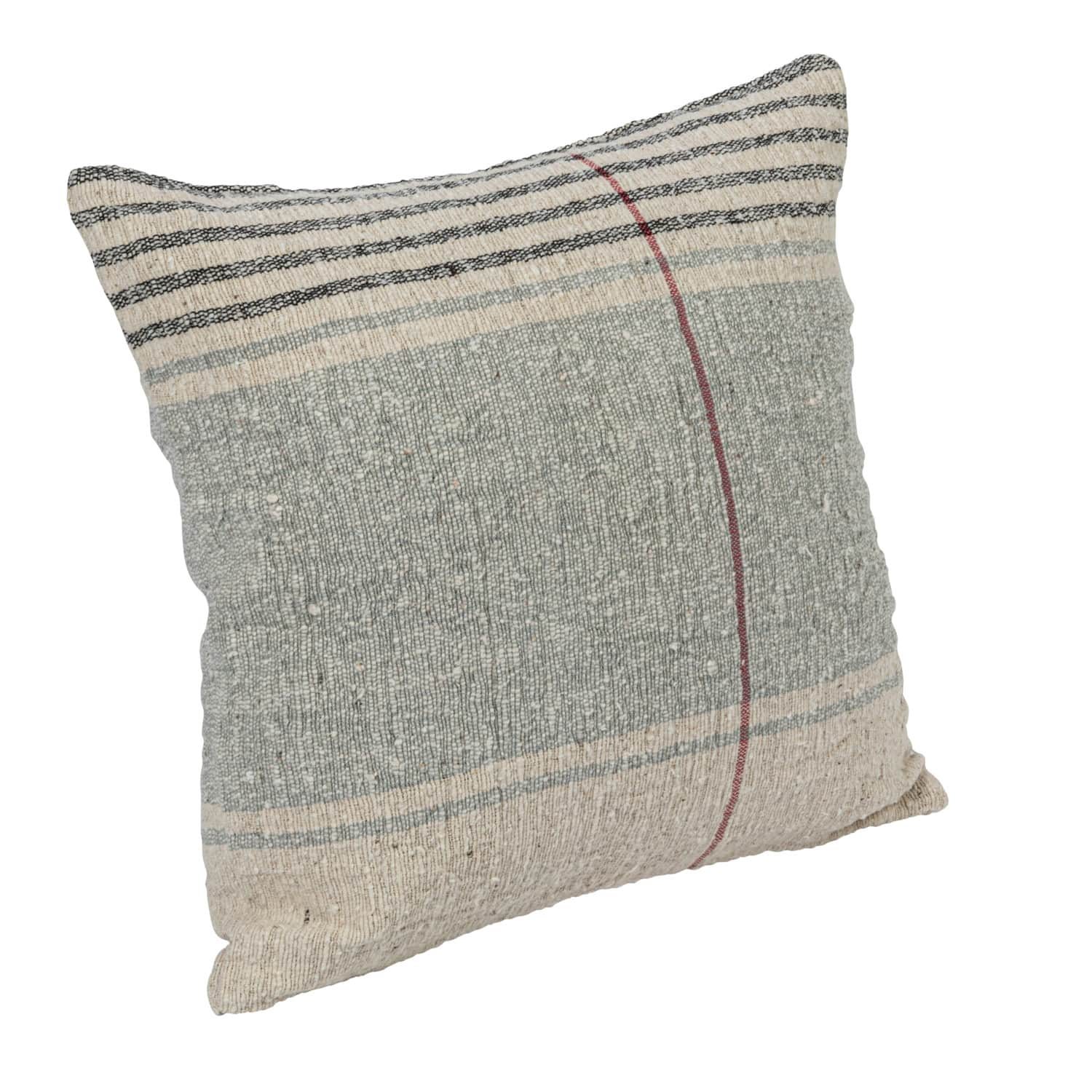 Multicolor Stripes Woven Cotton Slub Pillow