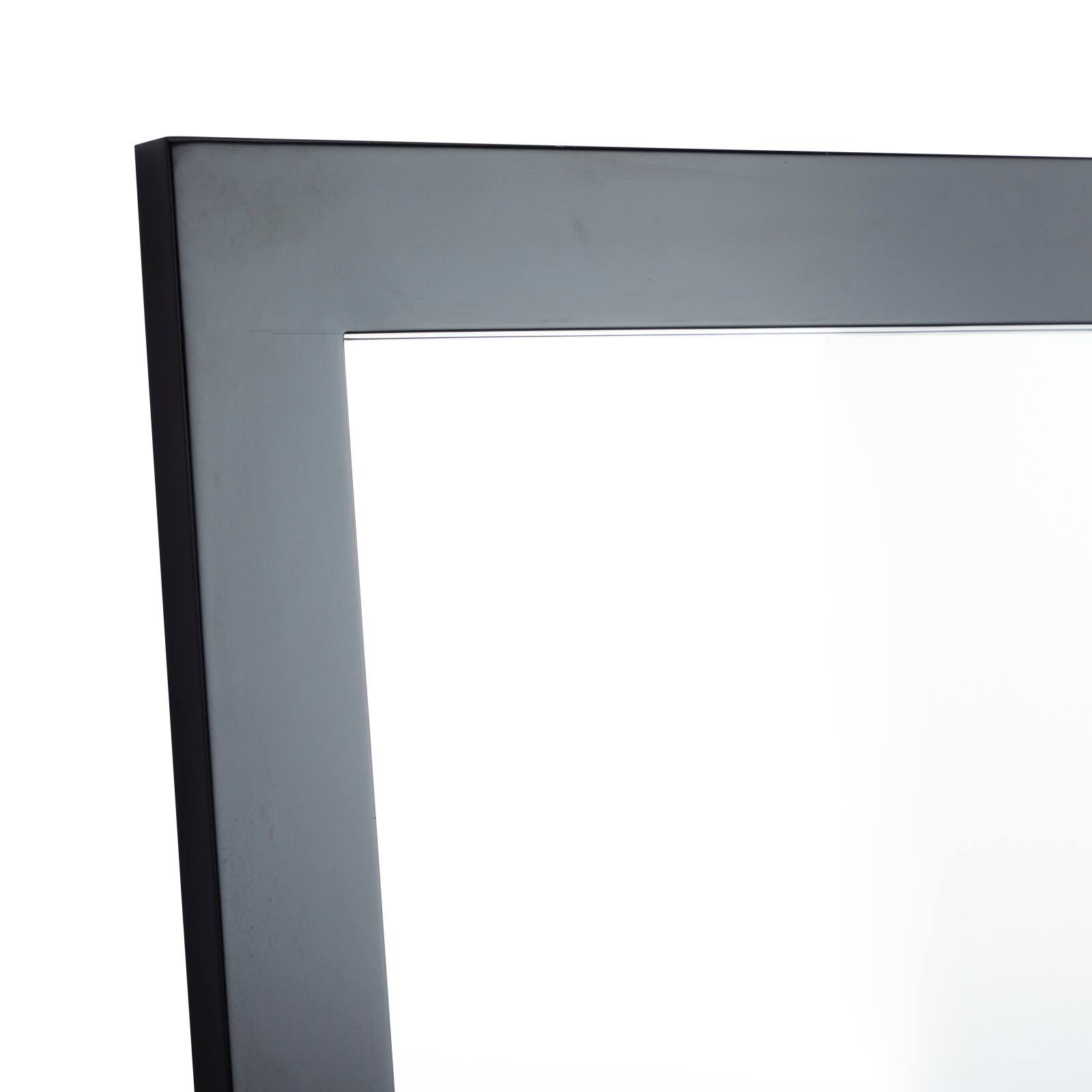 42&#x22; Black Rectangle Wood Contemporary Wall Mirror