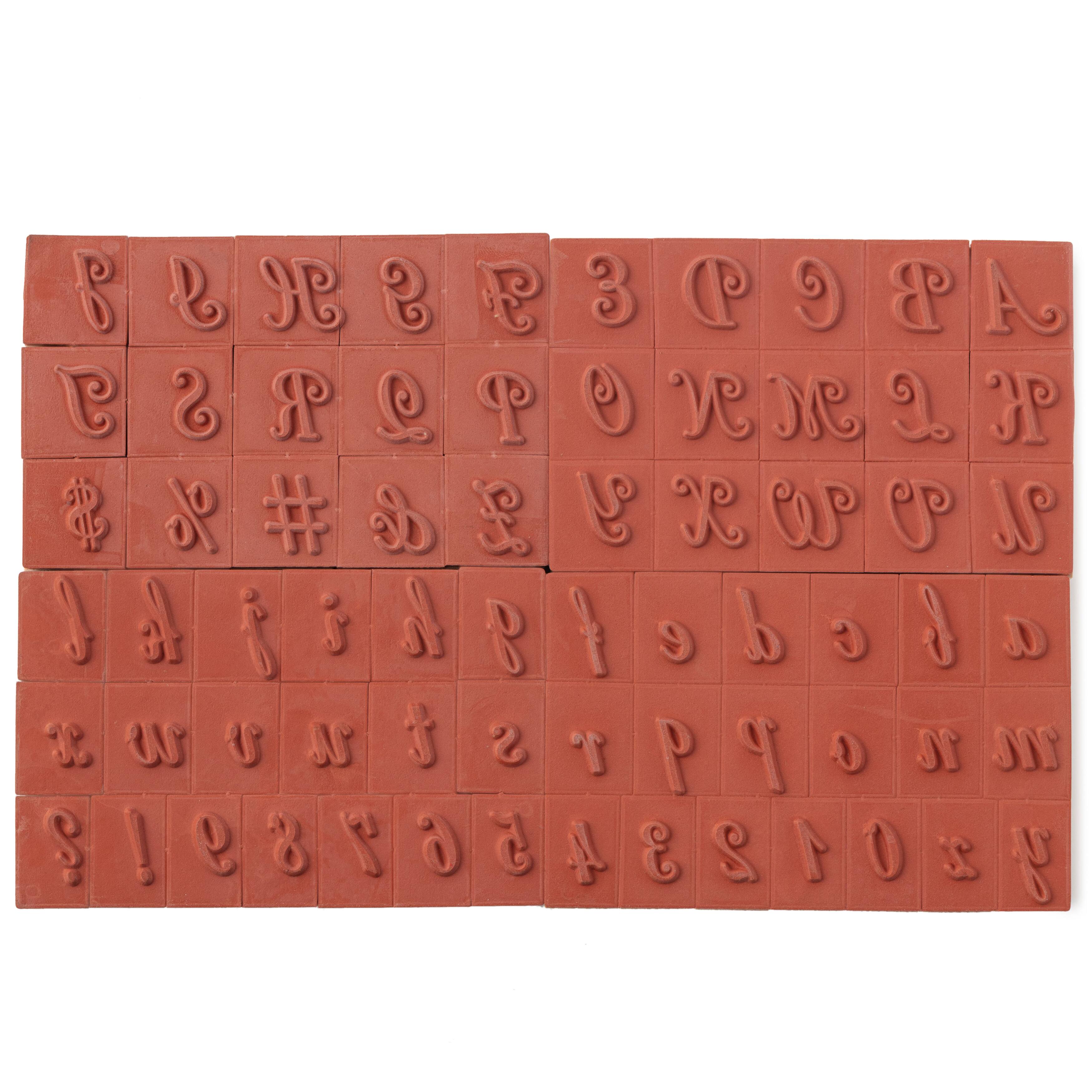6 Pack: Script Alphabet & Numbers Wood Stamp Set by Recollections™