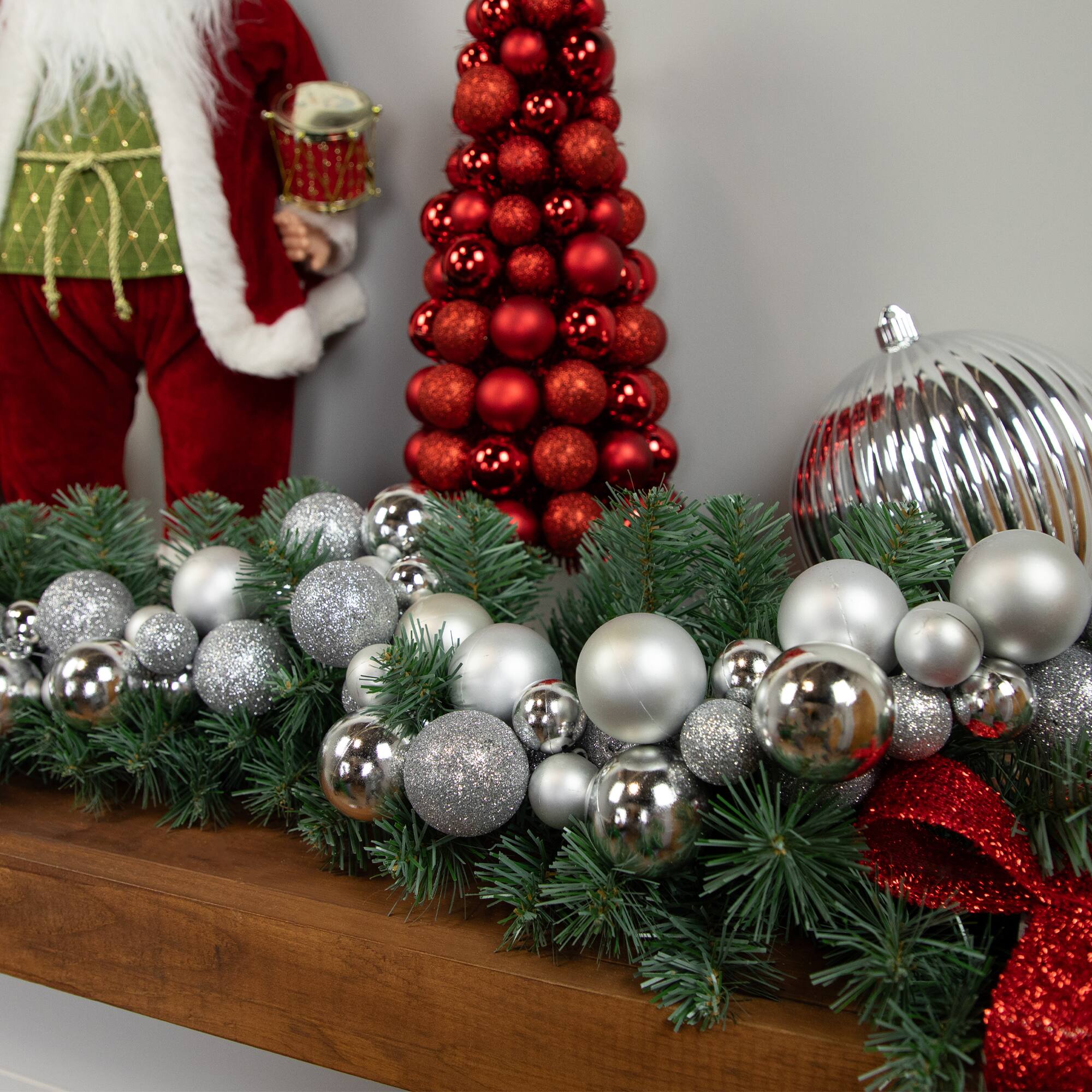 6ft. Shatterproof Silver Christmas Ornament Garland