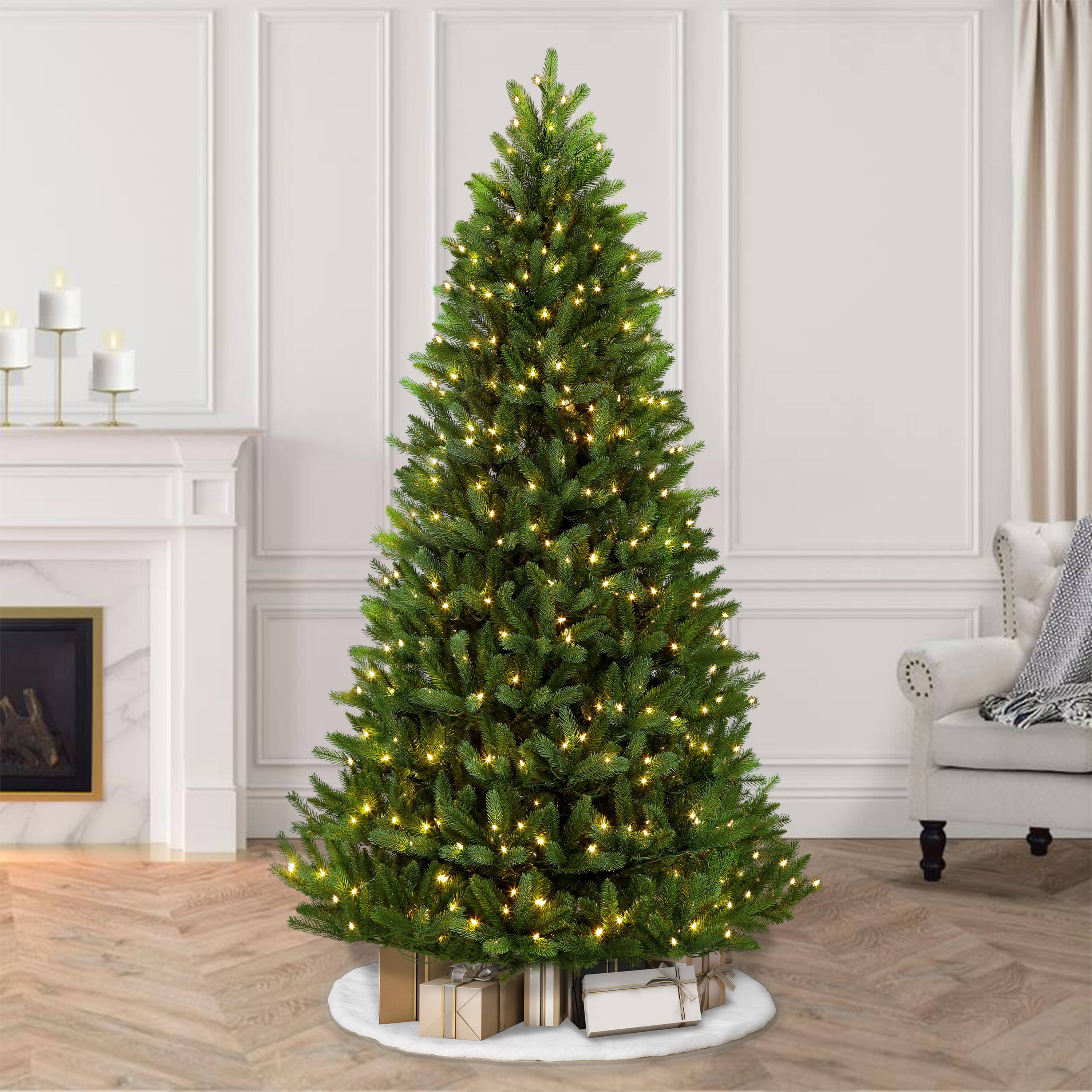 7.5ft. Pre-Lit Glacier Fir Artificial Christmas Tree, Clear Lights