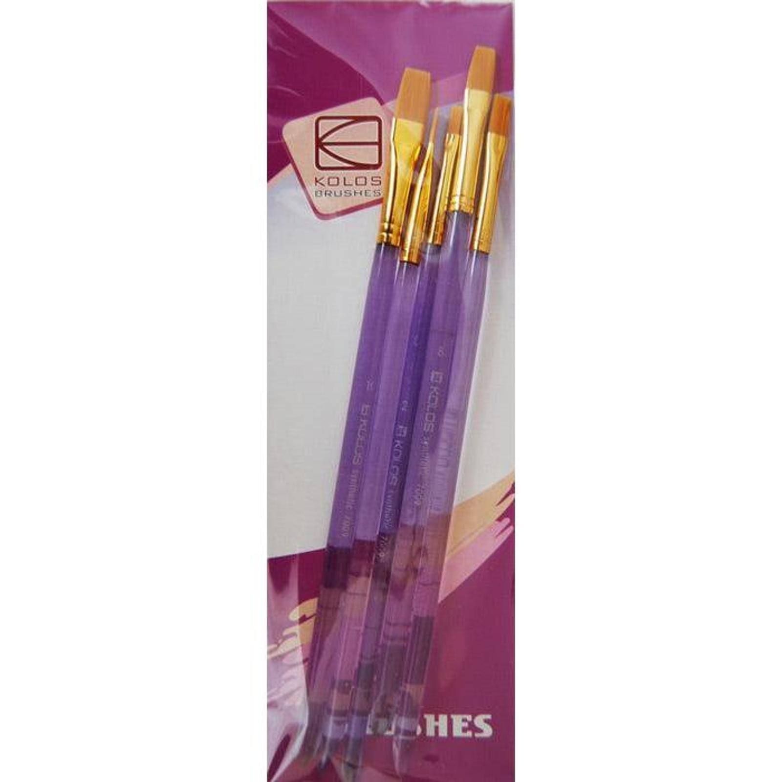 Kolos 5 Pieces Synthetic Flat Paint Brushes Set 7009