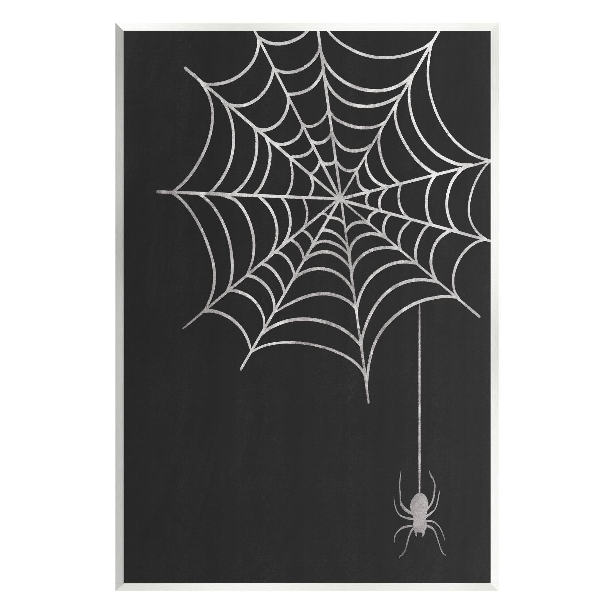 Stupell Industries Casual Black Hanging Spider Web Wall Plaque Art