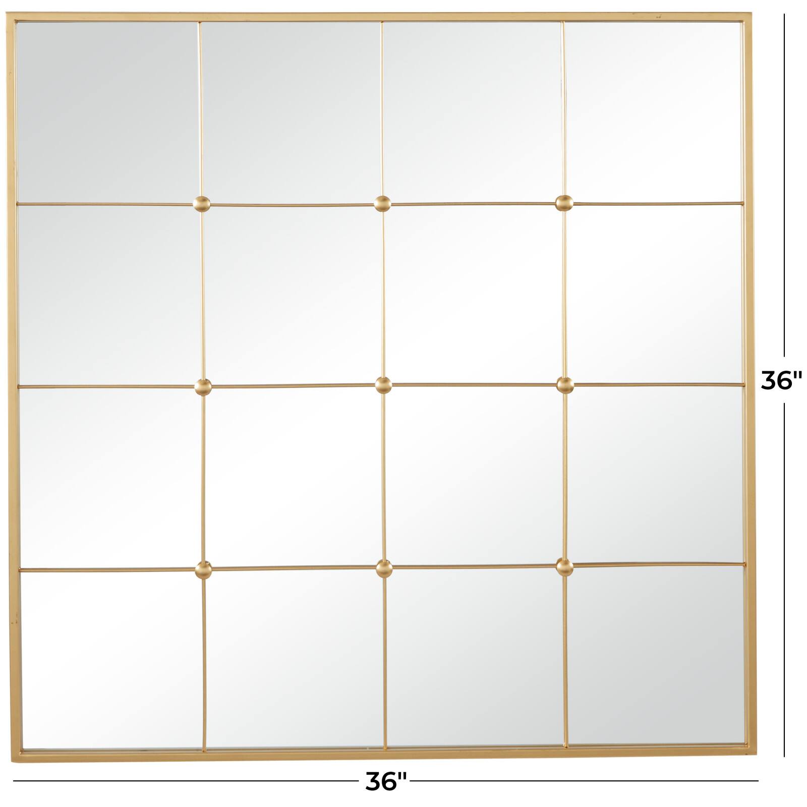CosmoLiving by Cosmopolitan Gold Metal Window Pane Inspired Wall Mirror 36" x 1" x 36" Michaels