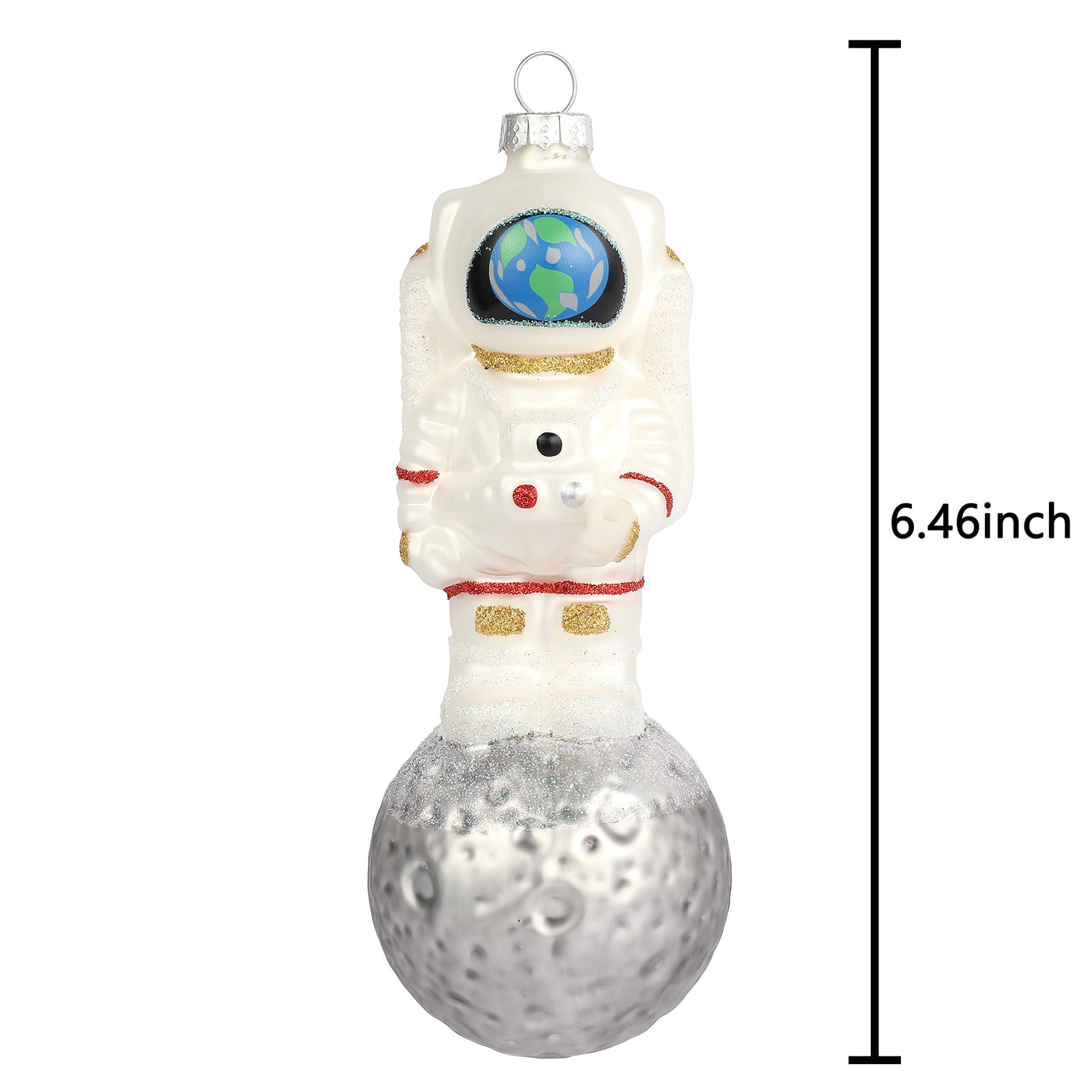 6.5&#x22; Astronaut on the Moon Glass Ornament by Ashland&#xAE;