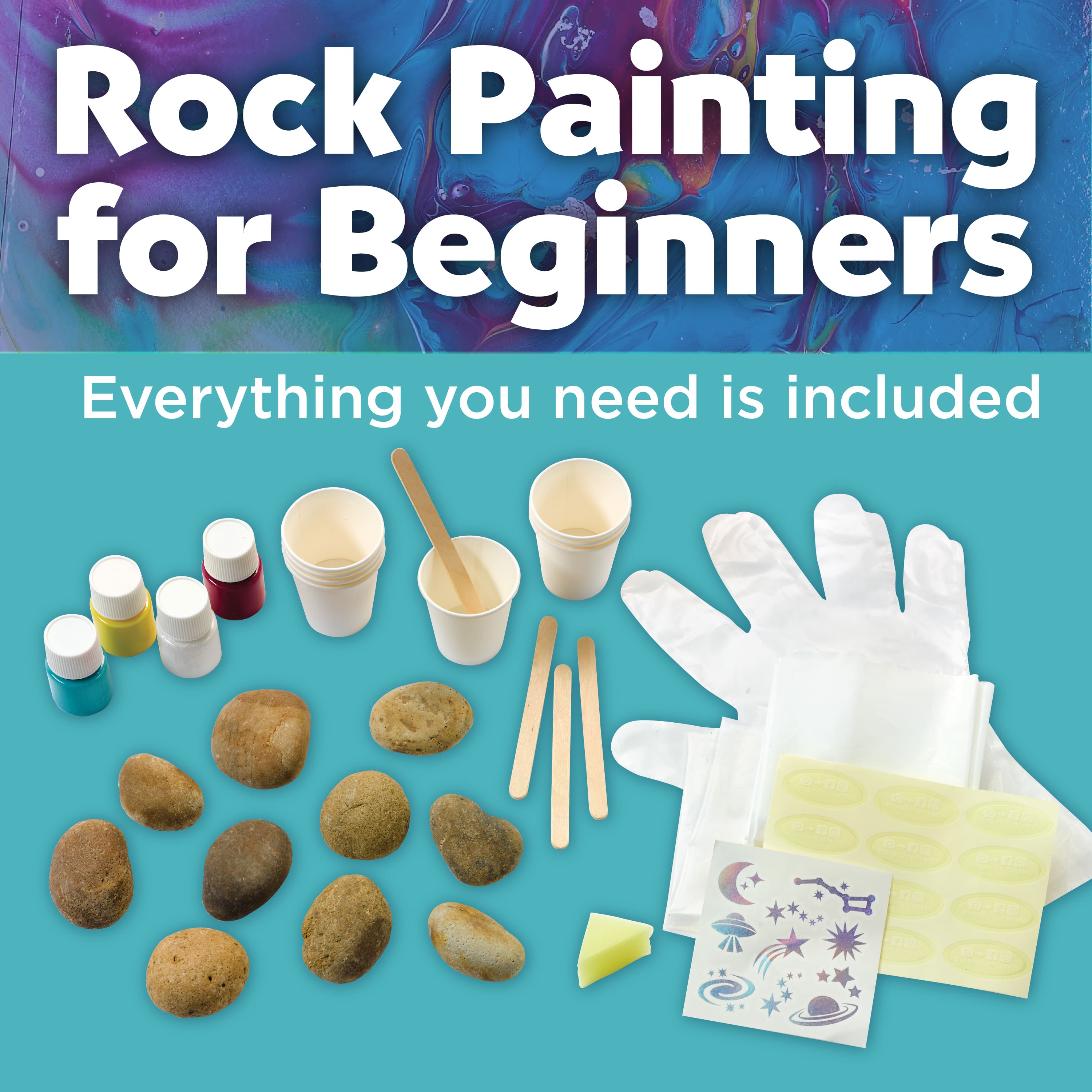 12 Pack: Faber-Castell® Hide & Seek Paint Pour Rocks Kit