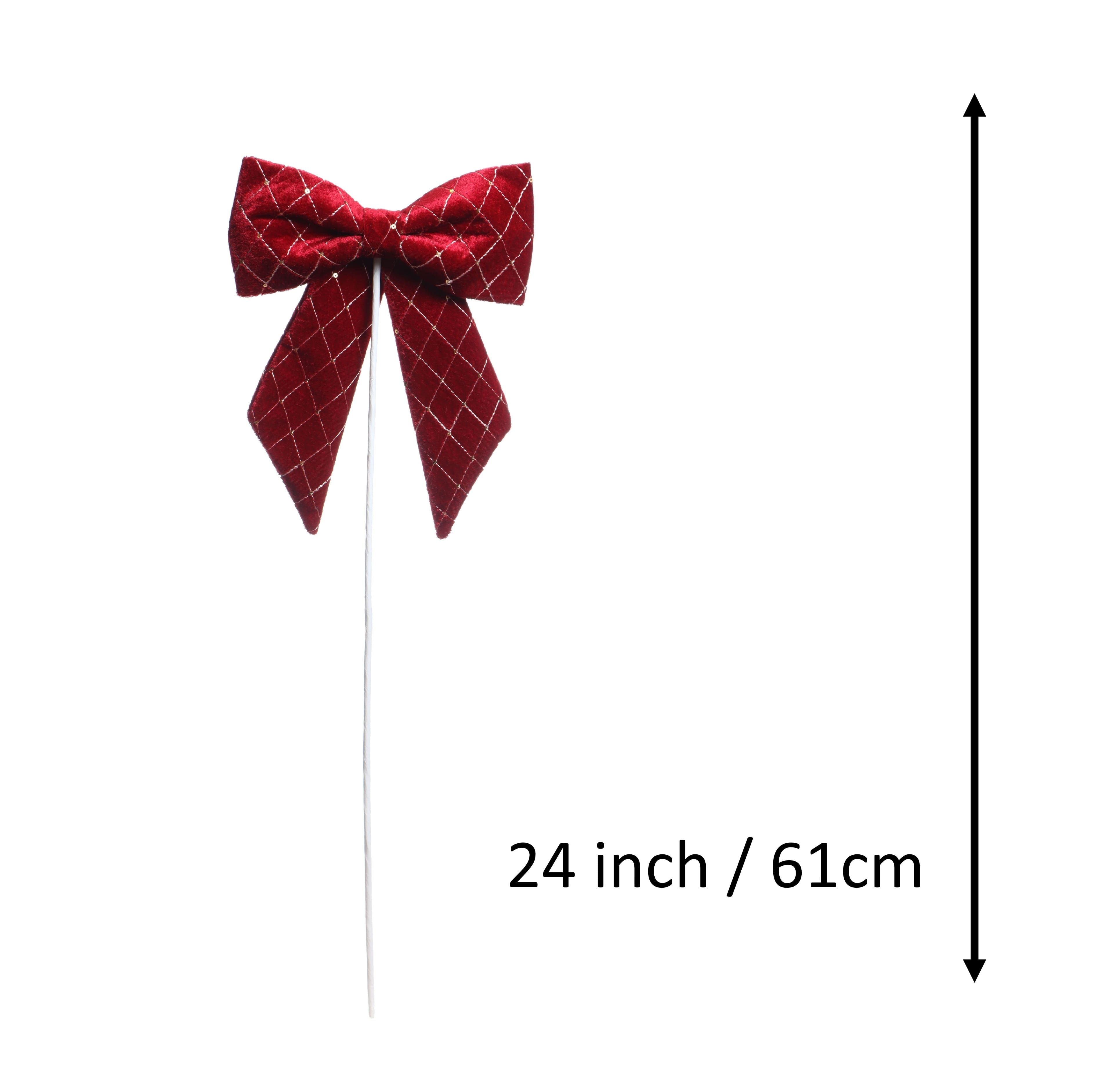24.5&#x22; Red Velvet Sequin Bow Stem by Ashland&#xAE;