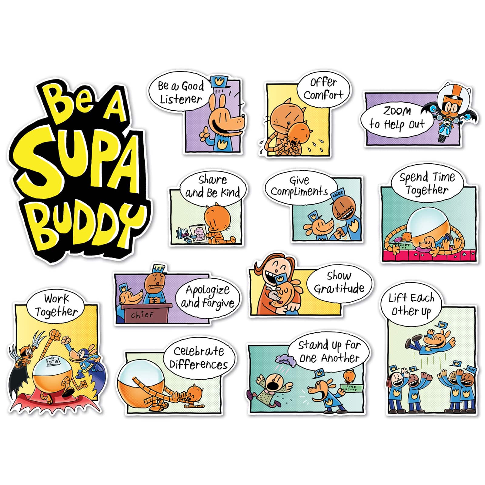 Scholastic&#xAE; Dog Man Be a Supa Buddy Bulletin Board Set