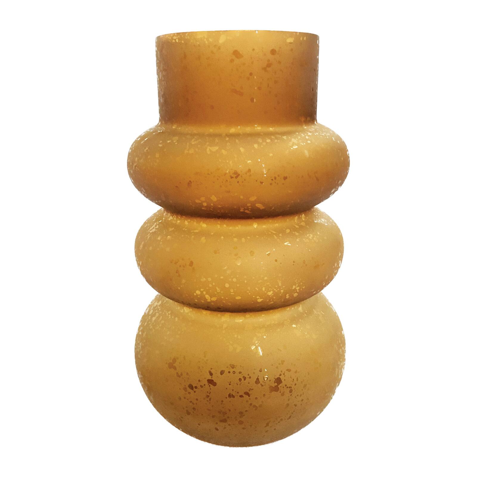 Hello Honey® Frosted Brown 9.75" Curved Glass Vase