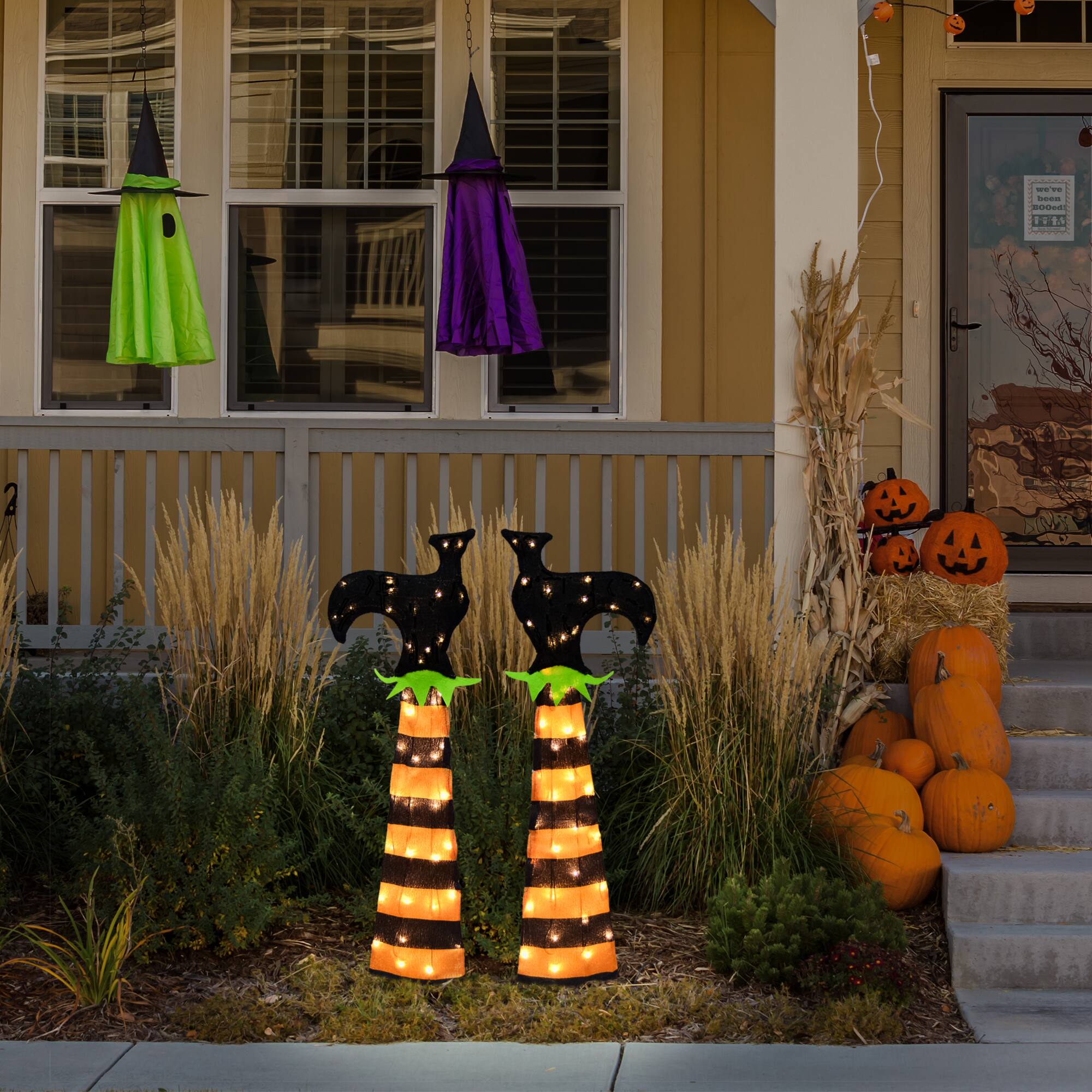 3ft. LED Spooky Town Upside Down Witch Legs