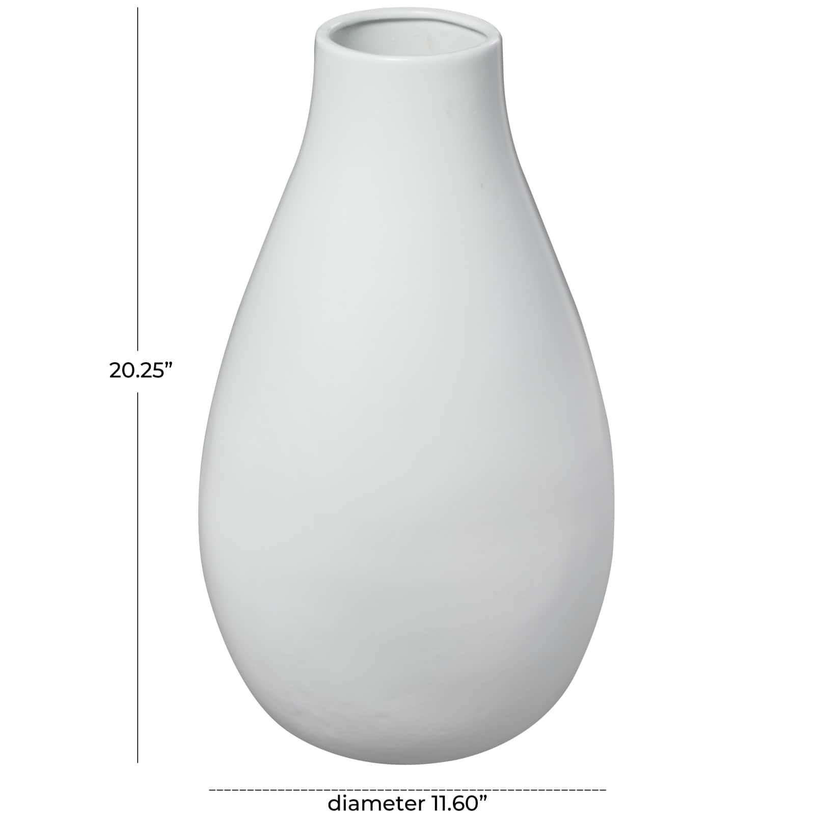 20&#x22; Modern Teardrop Ceramic Vase