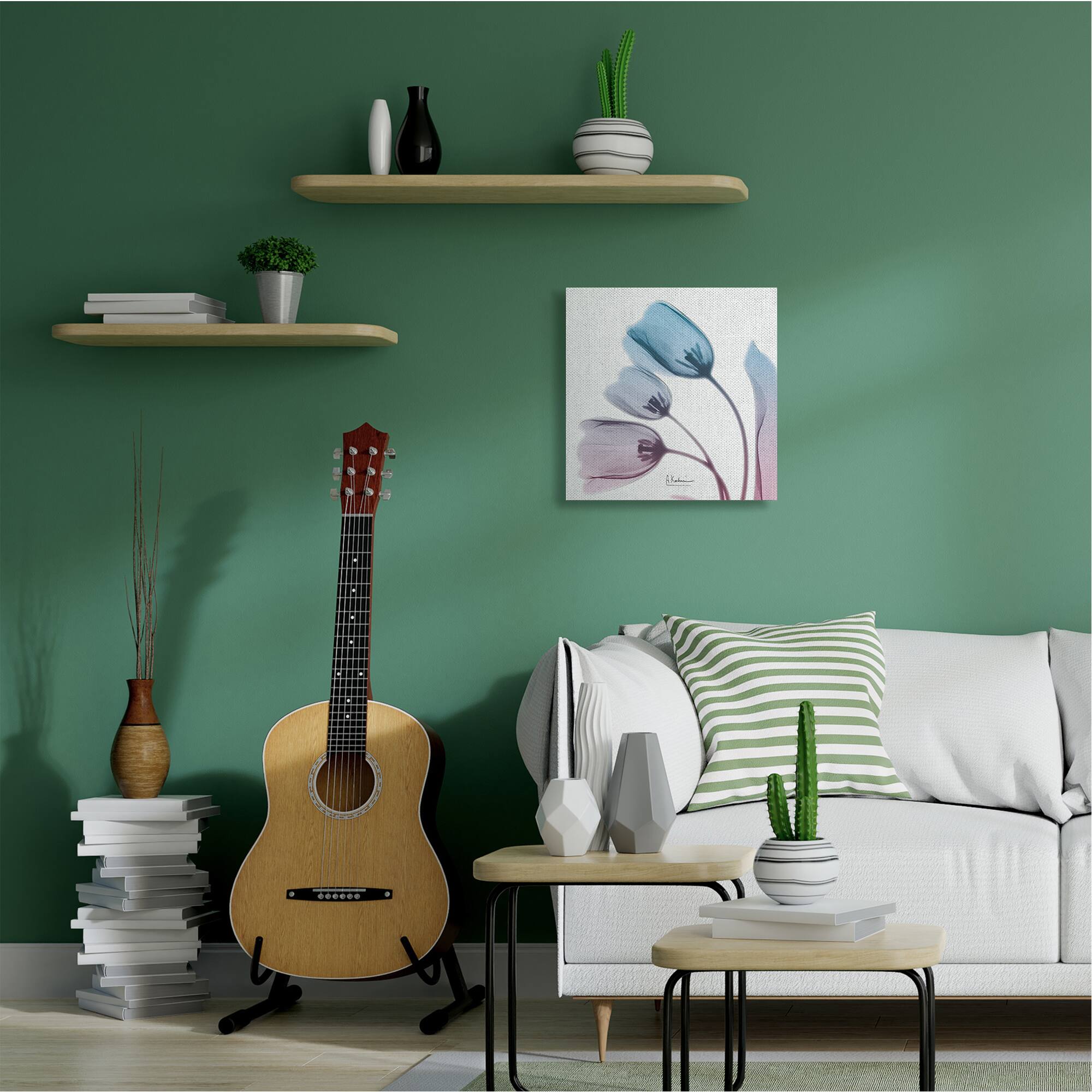Stupell Industries Blue &#x26; Pink Opaque Tulip Canvas Wall Art