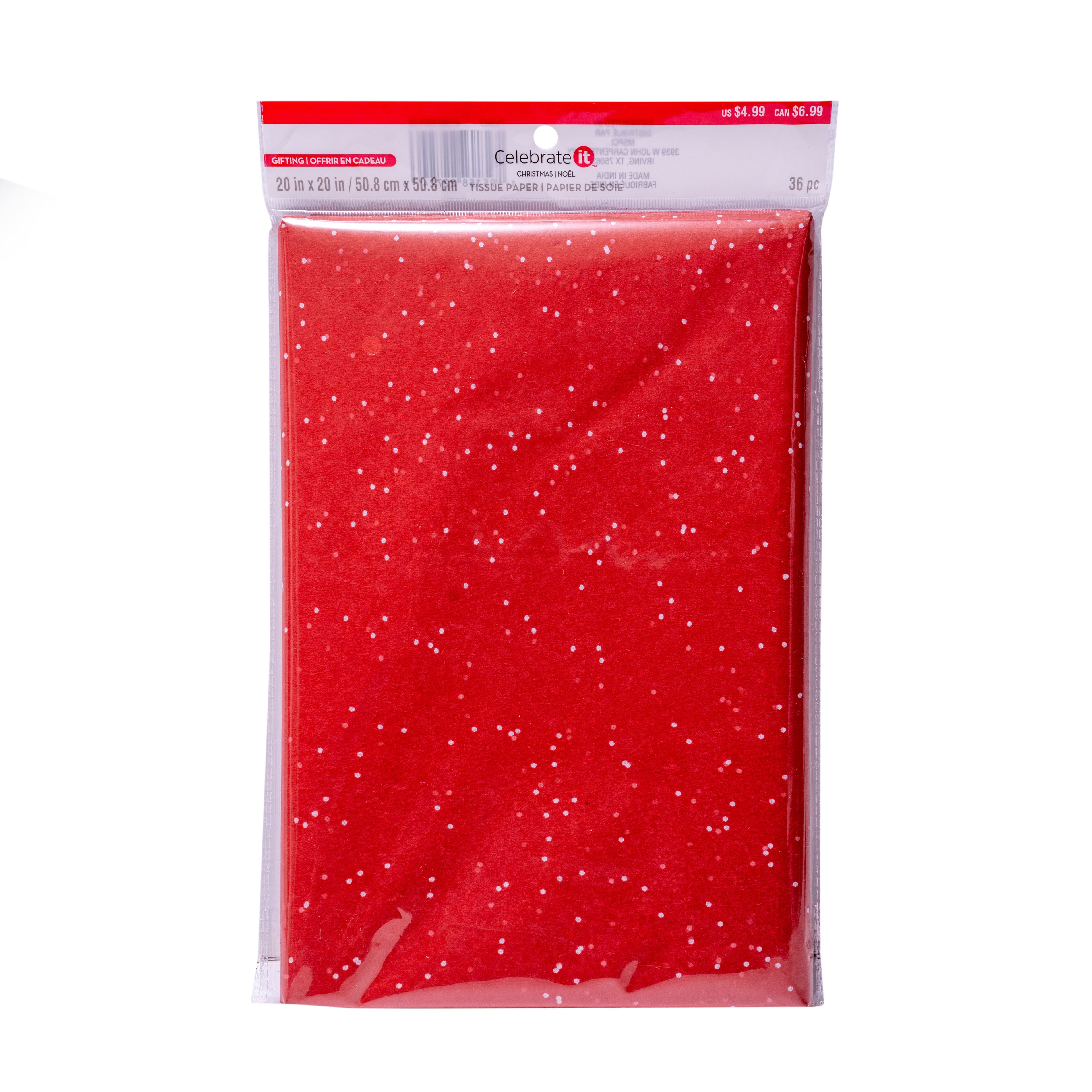 20&#x22; Glittery Red Tissue Paper, 36ct. by Celebrate It&#x2122;