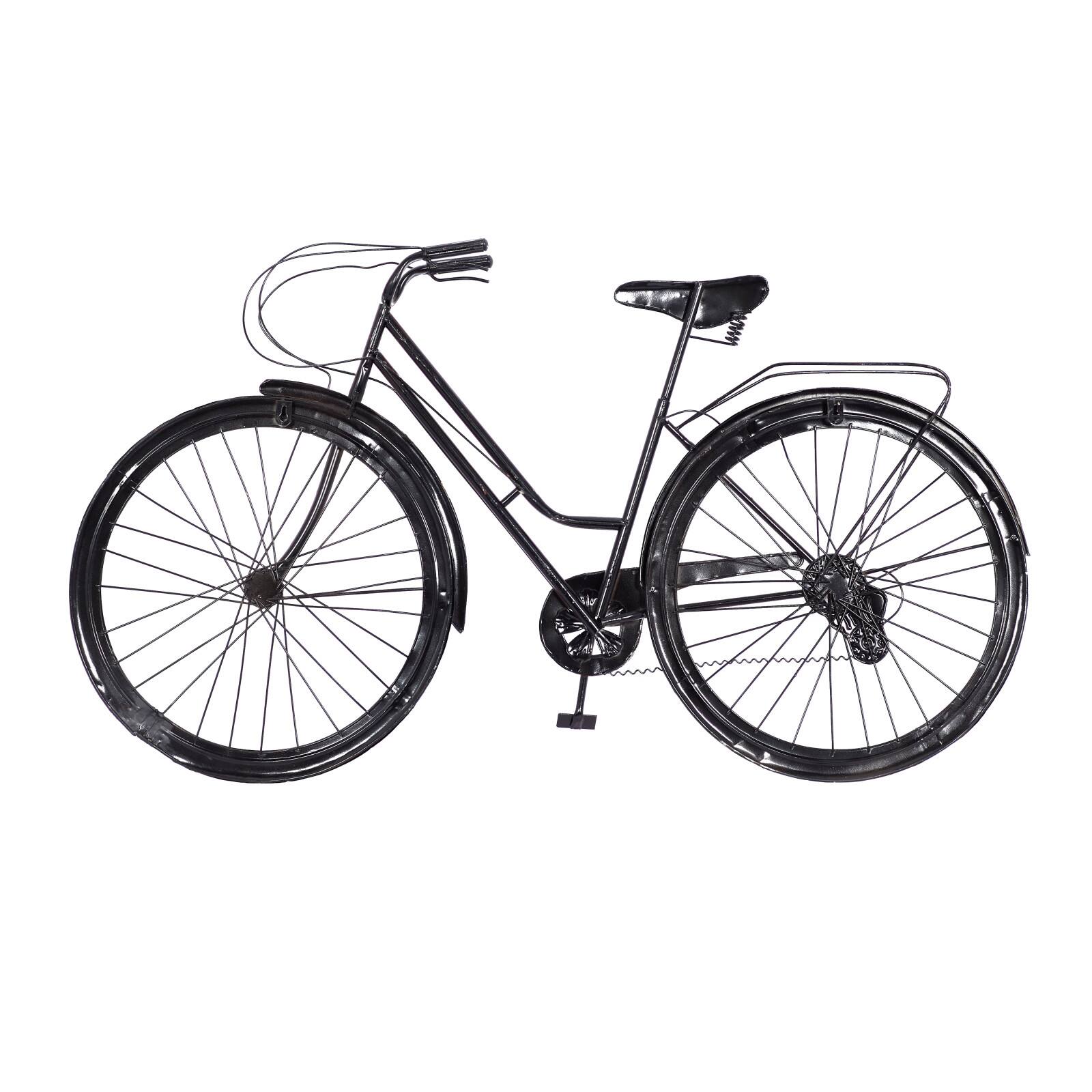 Red Rustic Metal Bicycle Wall Accent