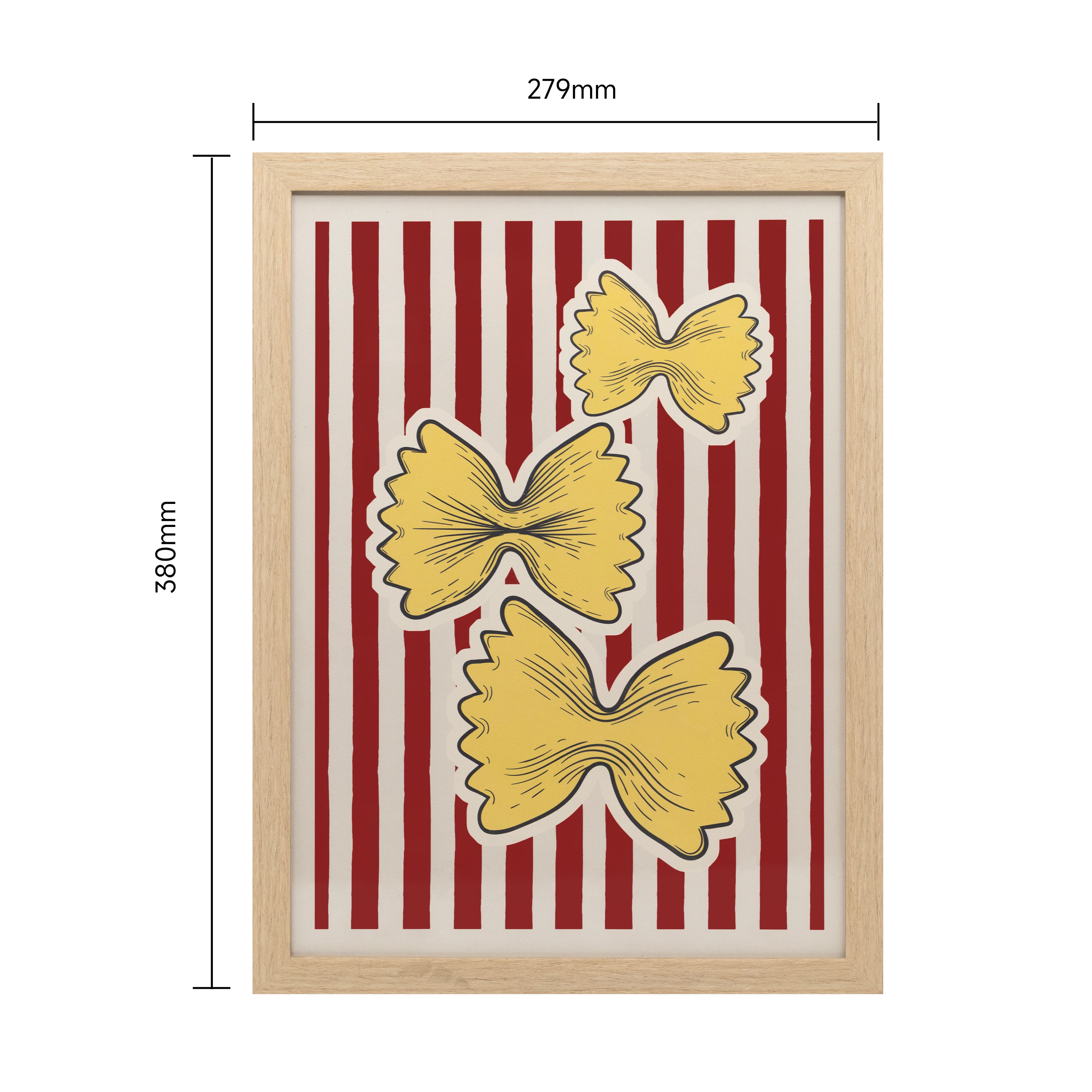 12" x 16" Yellow Farfalle Pasta Framed Wall Décor by Ashland®