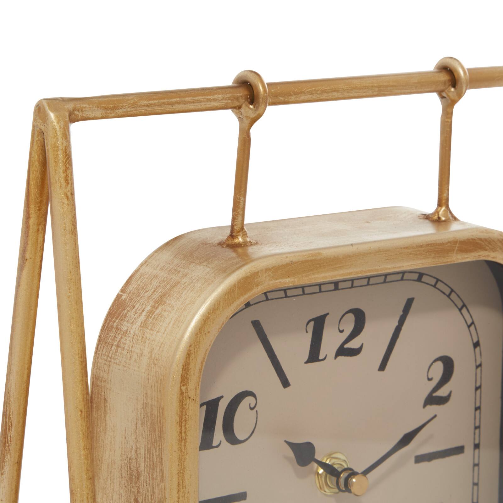 11&#x22; Gold Wood Farmhouse Swing Clock